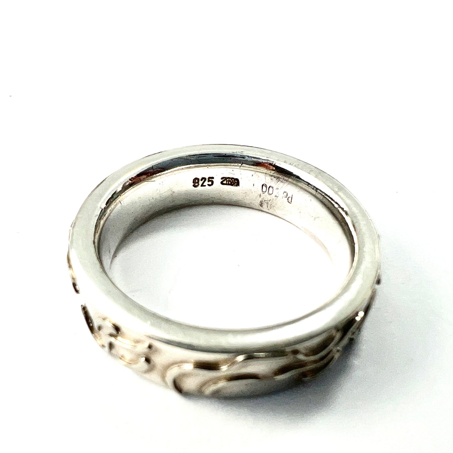 Heavy Silver and Palladium Wave Ring • Wide Wedding Band