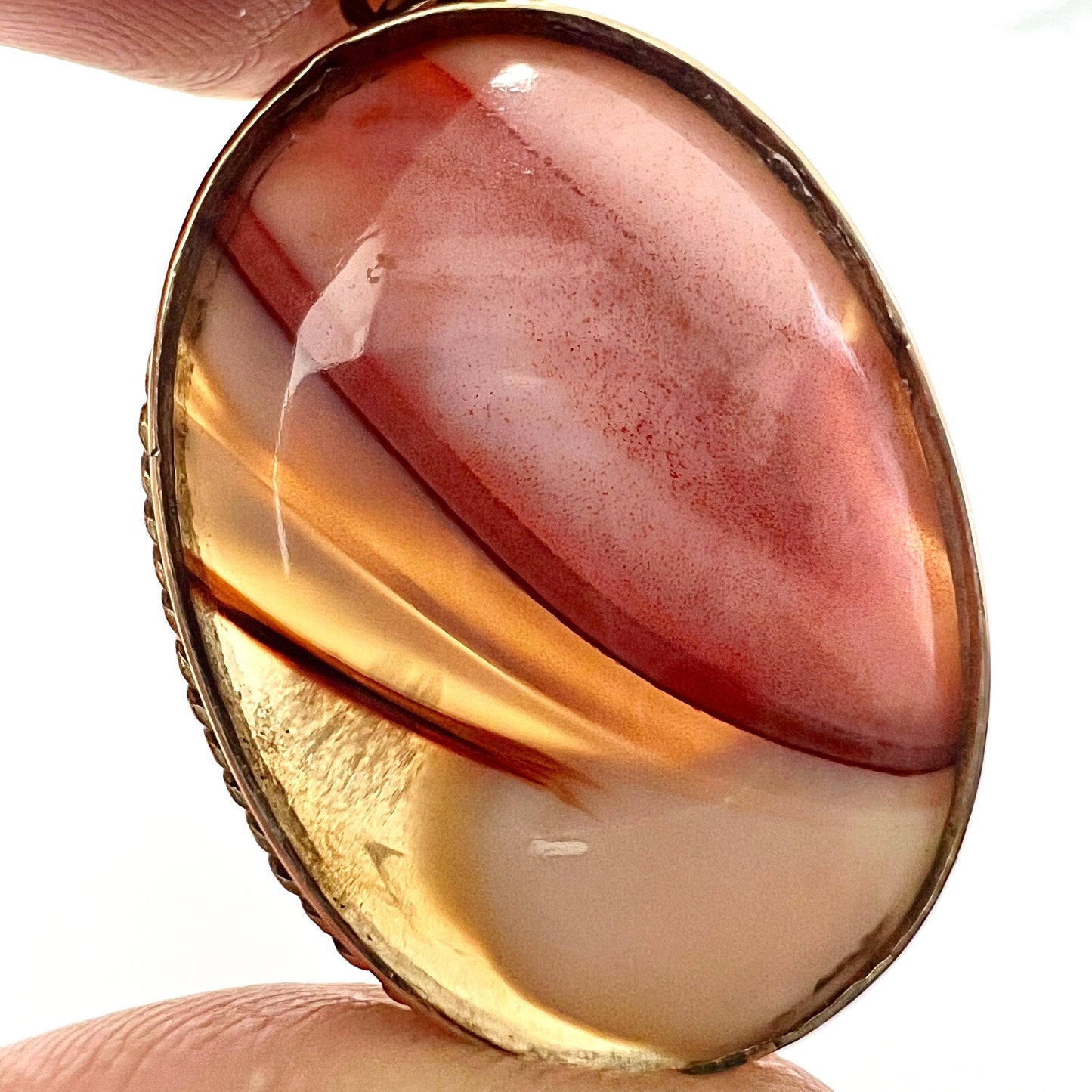 Antique Victorian 9CT Gold Hardstone Pendant