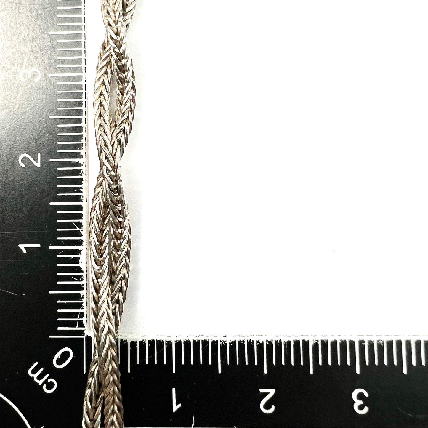 Vintage Sterling Silver Dragon Bone Bali Foxtail Snake Chain Necklace