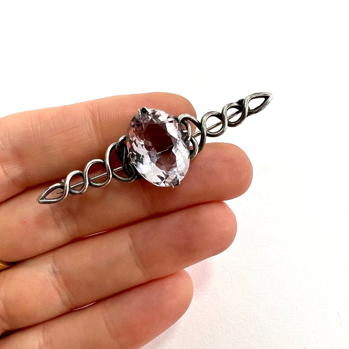 Antique Victorian Arts and Crafts Amethyst Brooch
