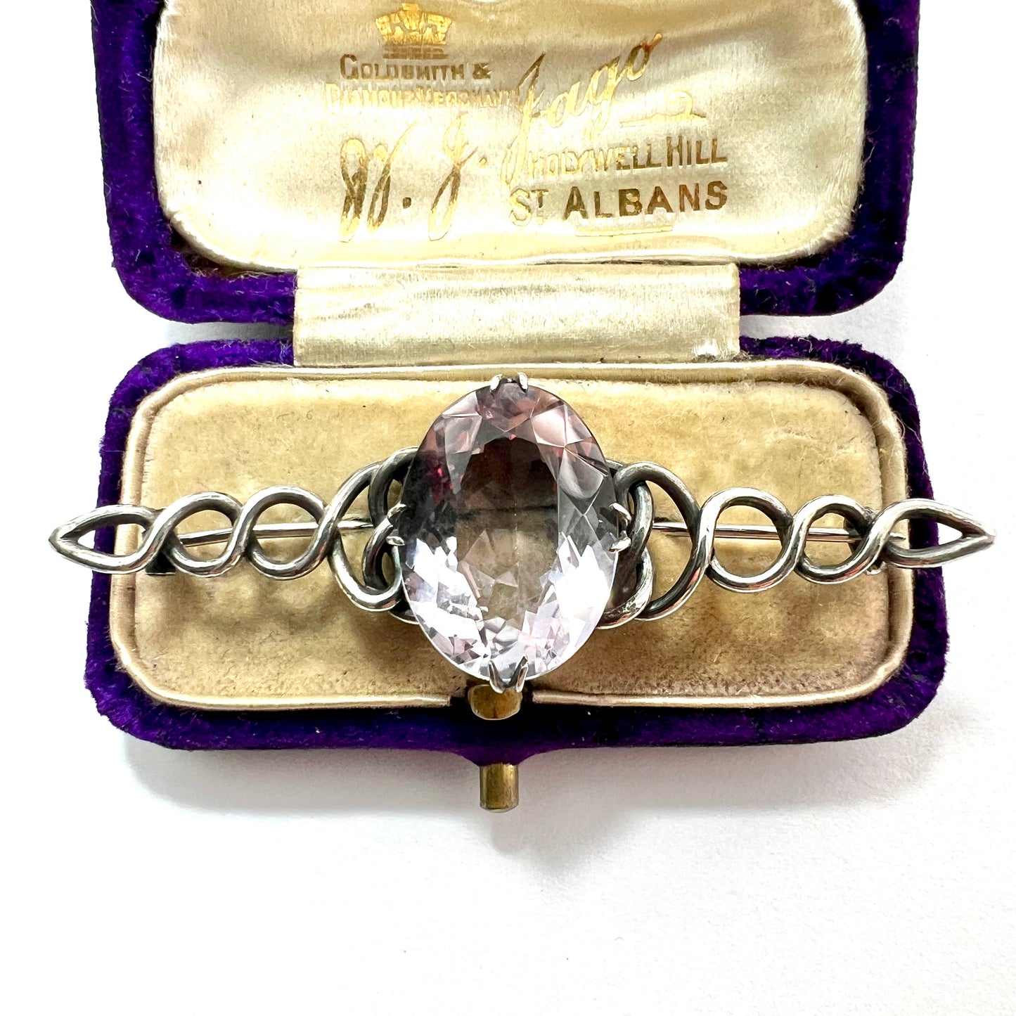 Antique Victorian Arts and Crafts Amethyst Brooch