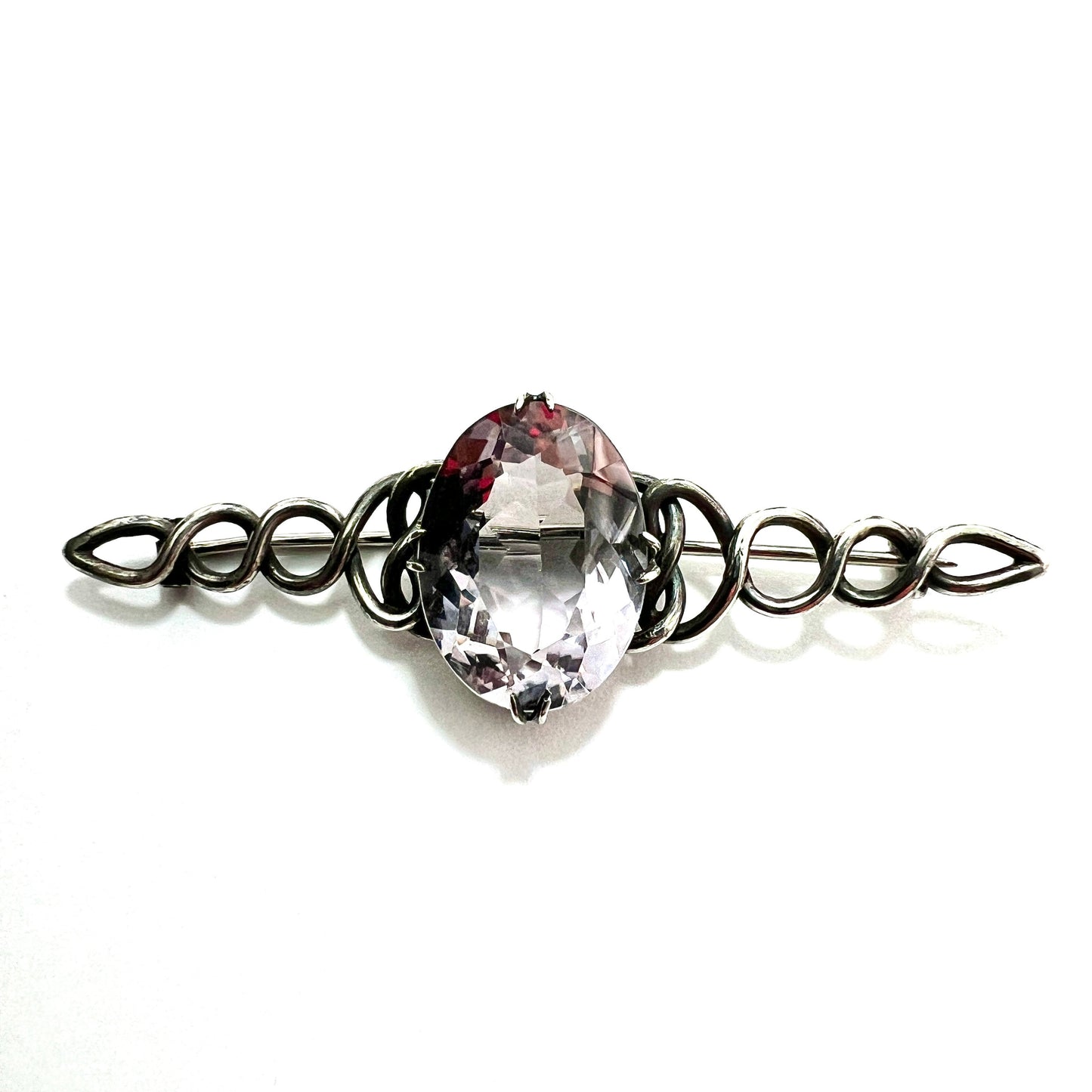 Antique Victorian Arts and Crafts Amethyst Brooch