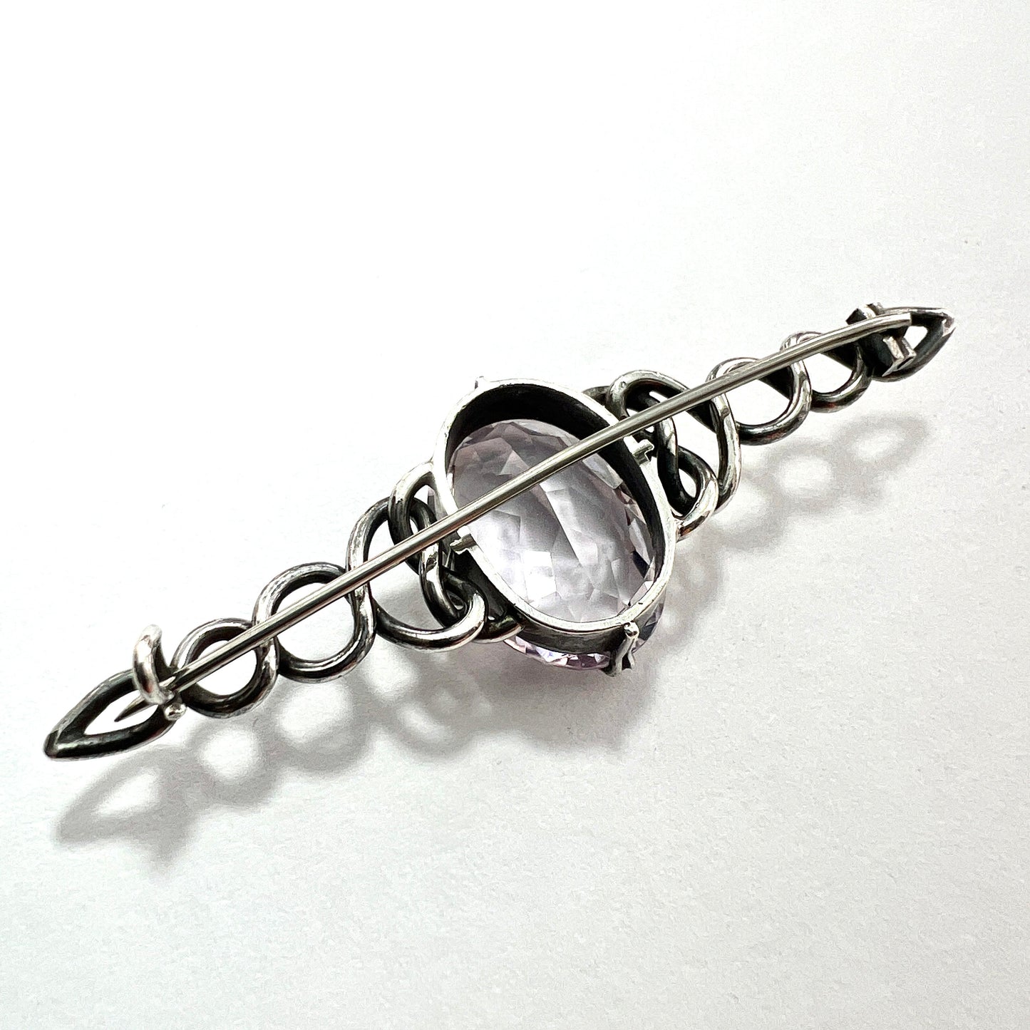 Antique Victorian Arts and Crafts Amethyst Brooch