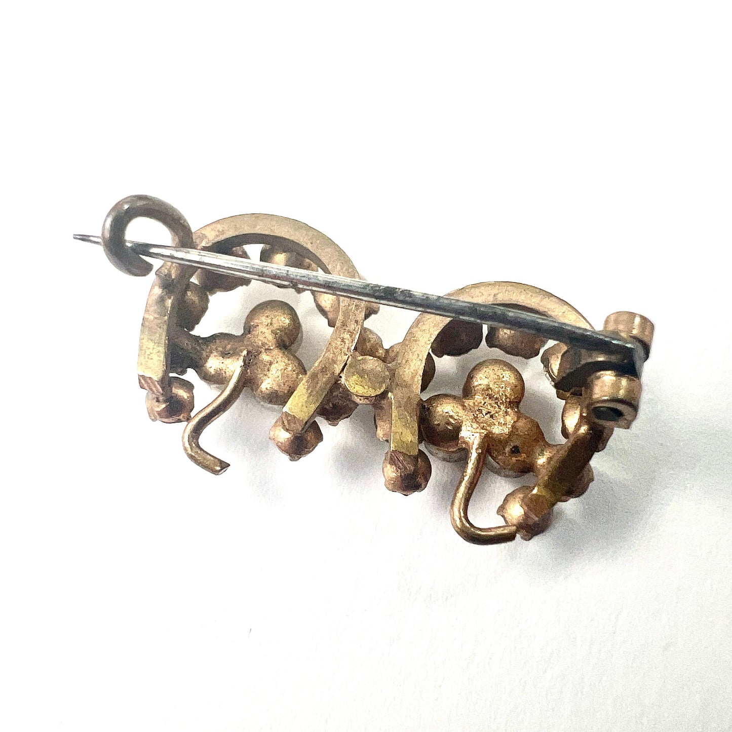 Antique Victorian Paste Double Lucky Horseshoe Brooch