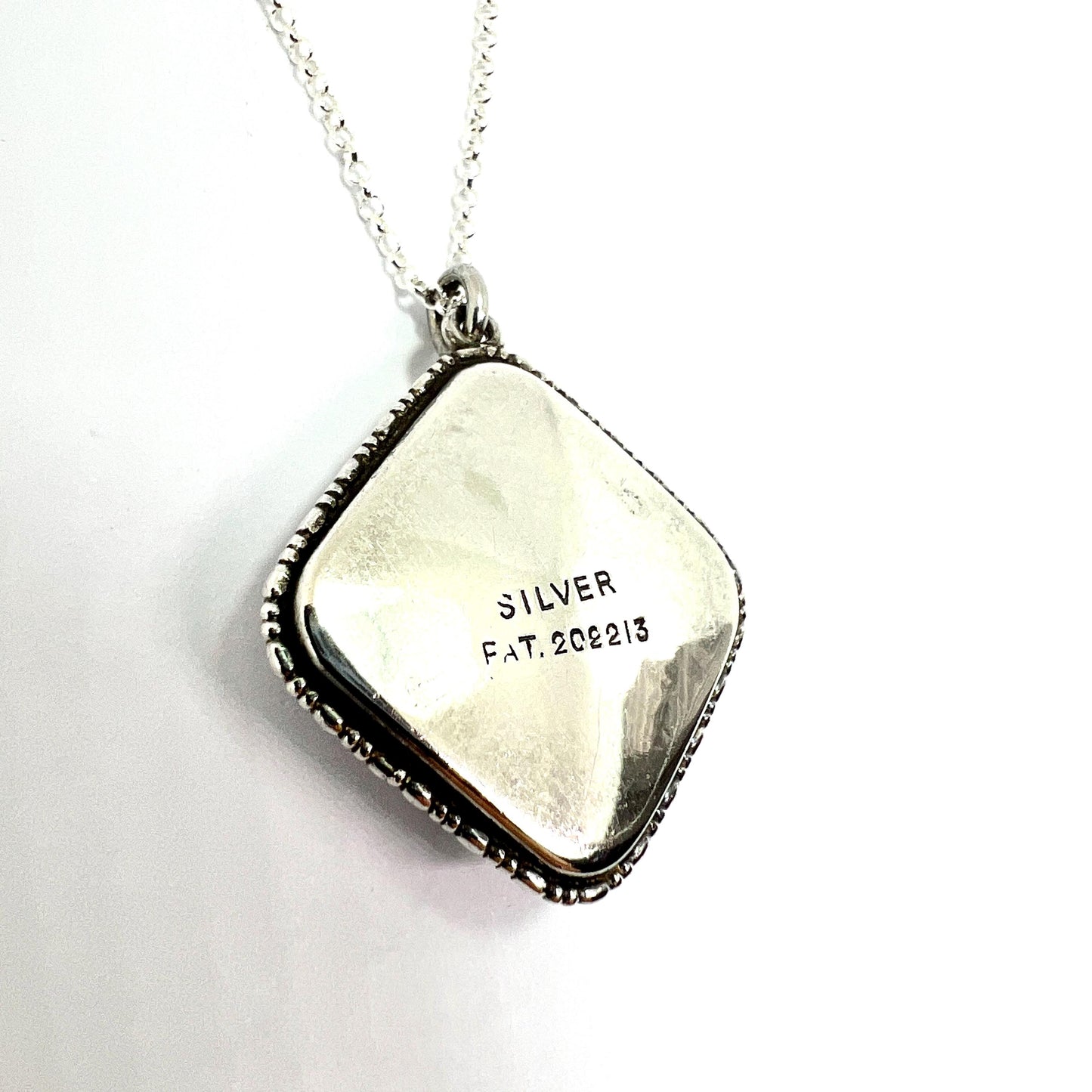 Vintage Art Deco Sterling Silver Blue Morpho Butterfly Wing Pendant Necklace