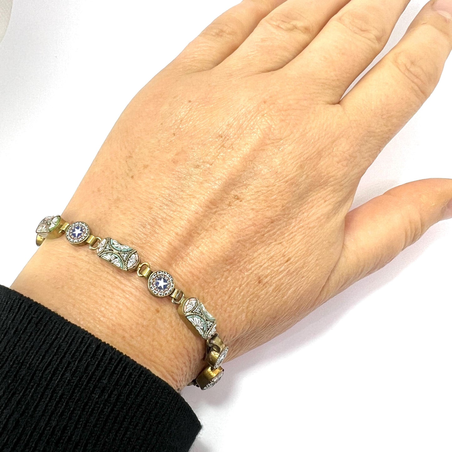 Vintage Italian Star Micro Mosaic Bracelet