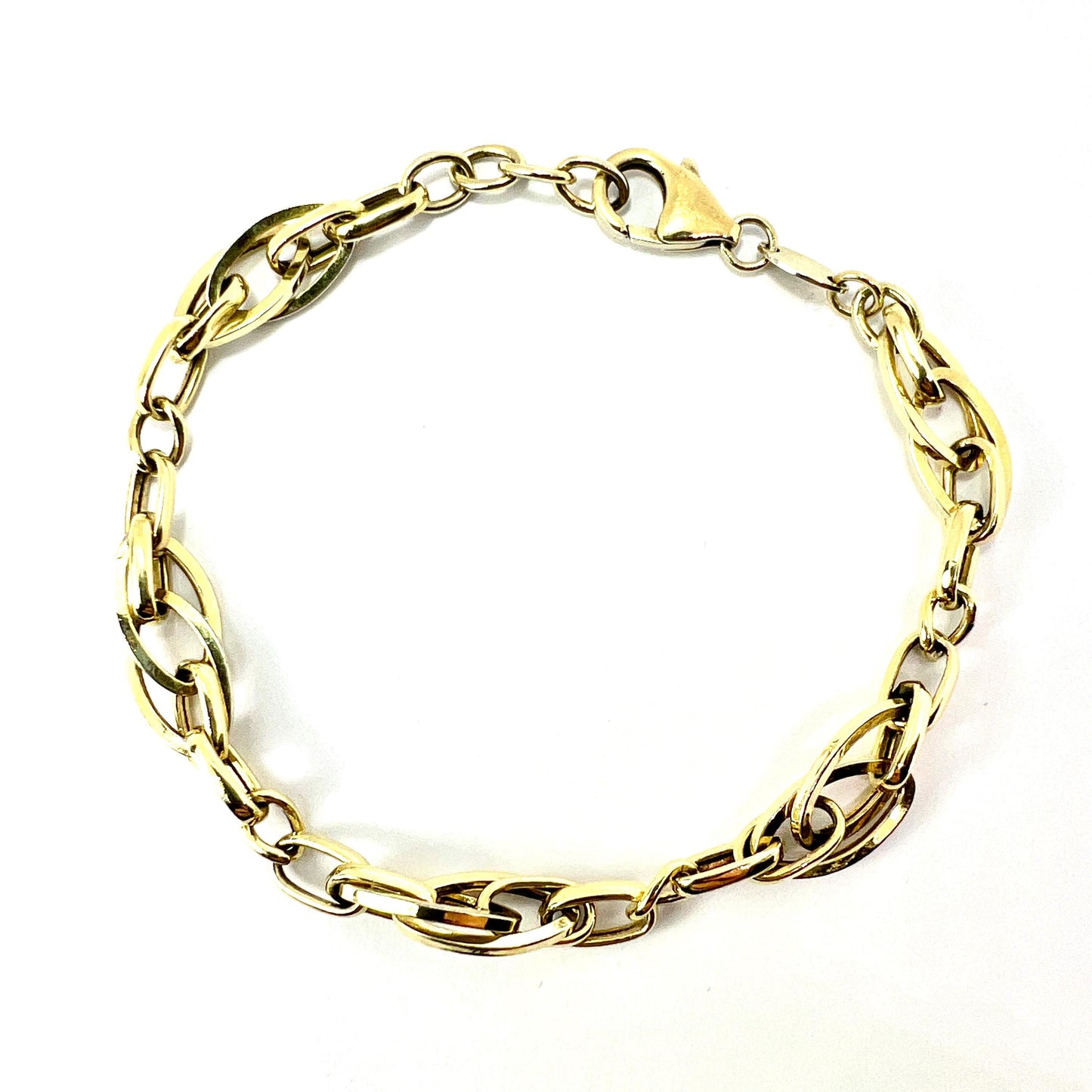 Vintage 9CT Gold Bonded Silver Chain Link Bracelet