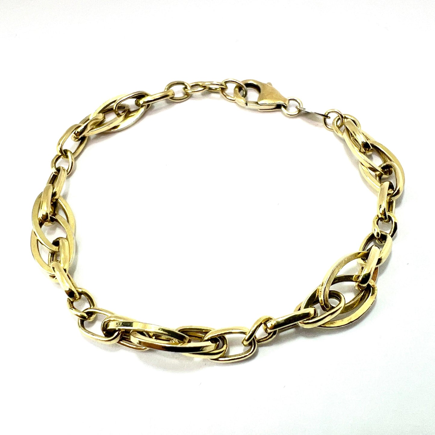Vintage 9CT Gold Bonded Silver Chain Link Bracelet