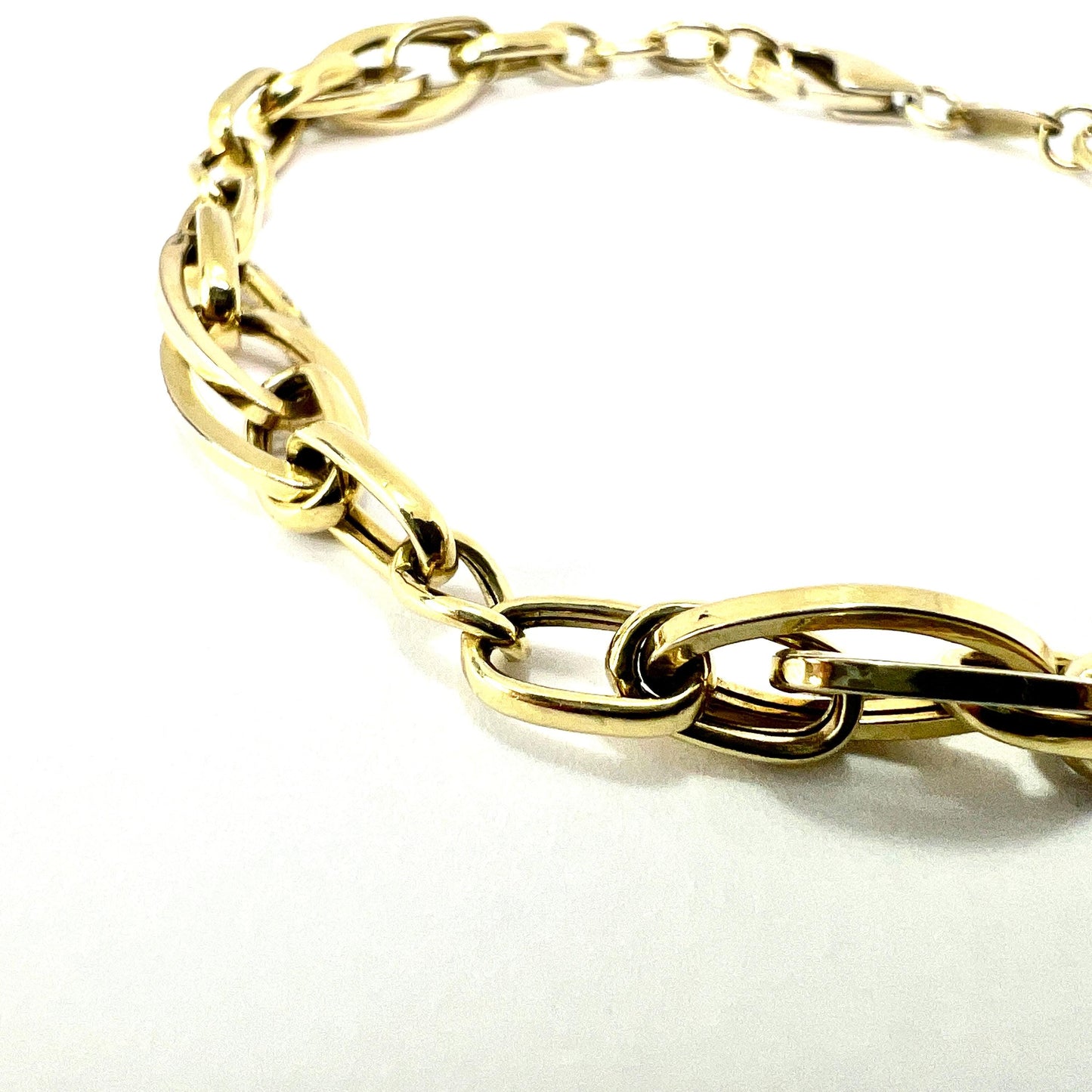 Vintage 9CT Gold Bonded Silver Chain Link Bracelet