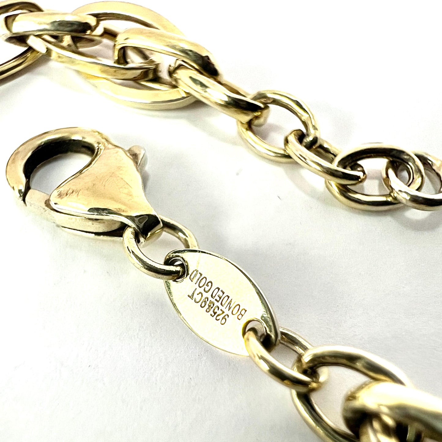 Vintage 9CT Gold Bonded Silver Chain Link Bracelet