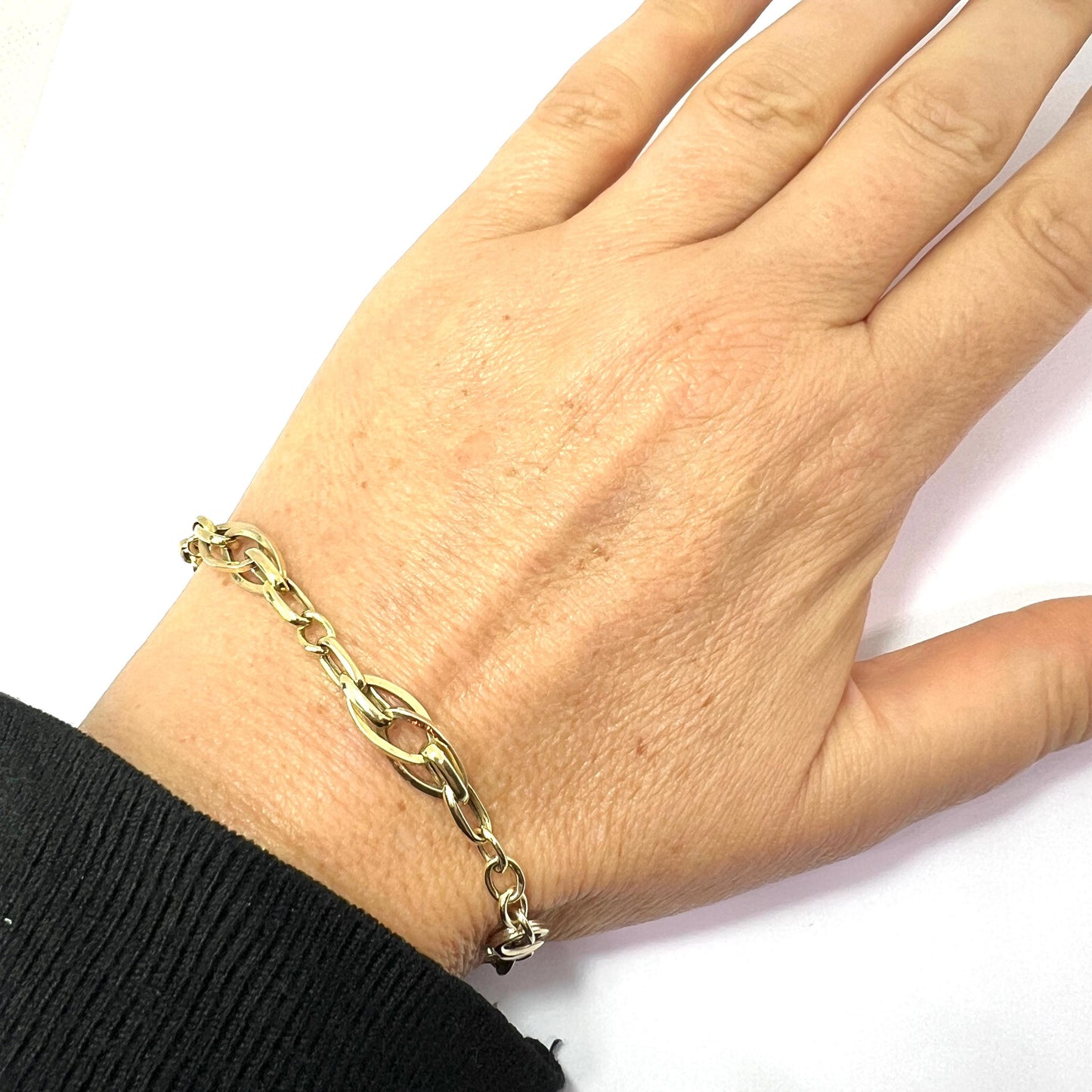 Vintage 9CT Gold Bonded Silver Chain Link Bracelet