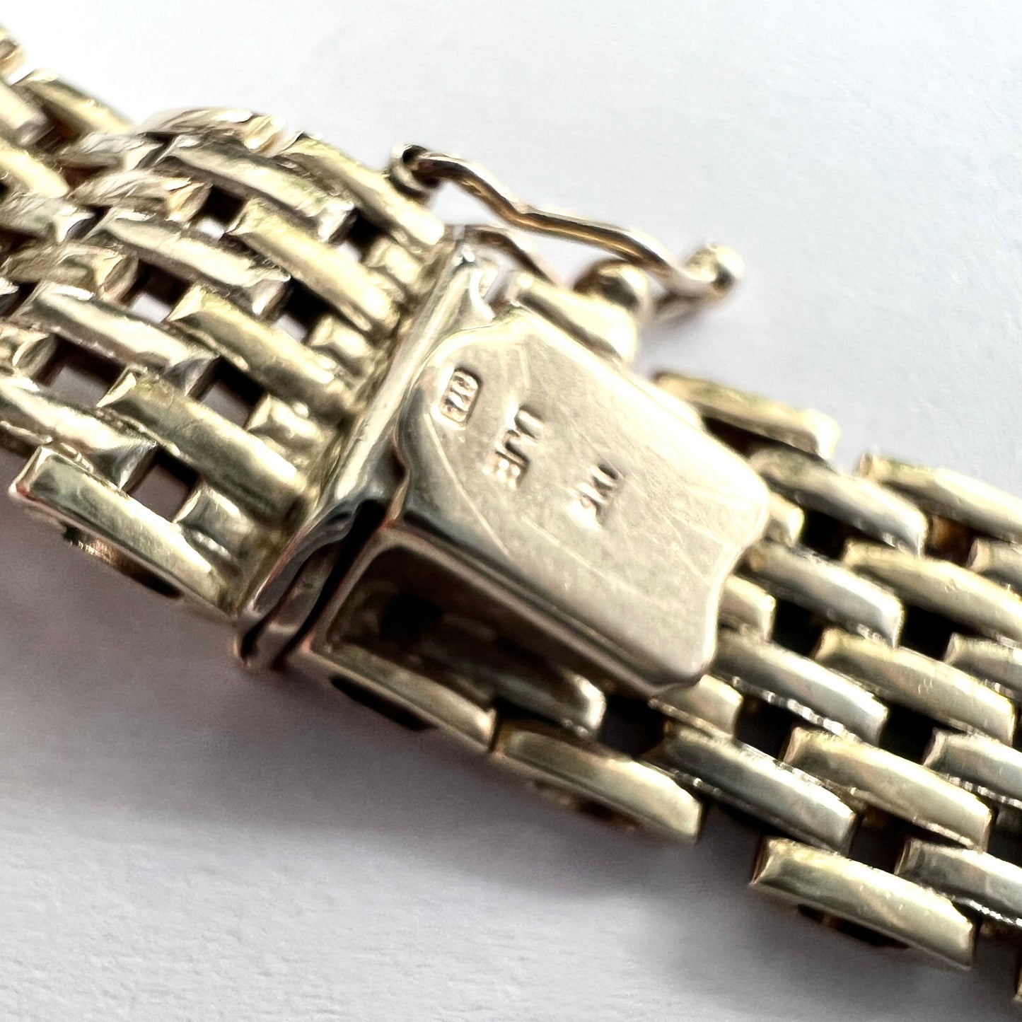 Vintage 9CT Gold Woven Panther Link Collar Necklace