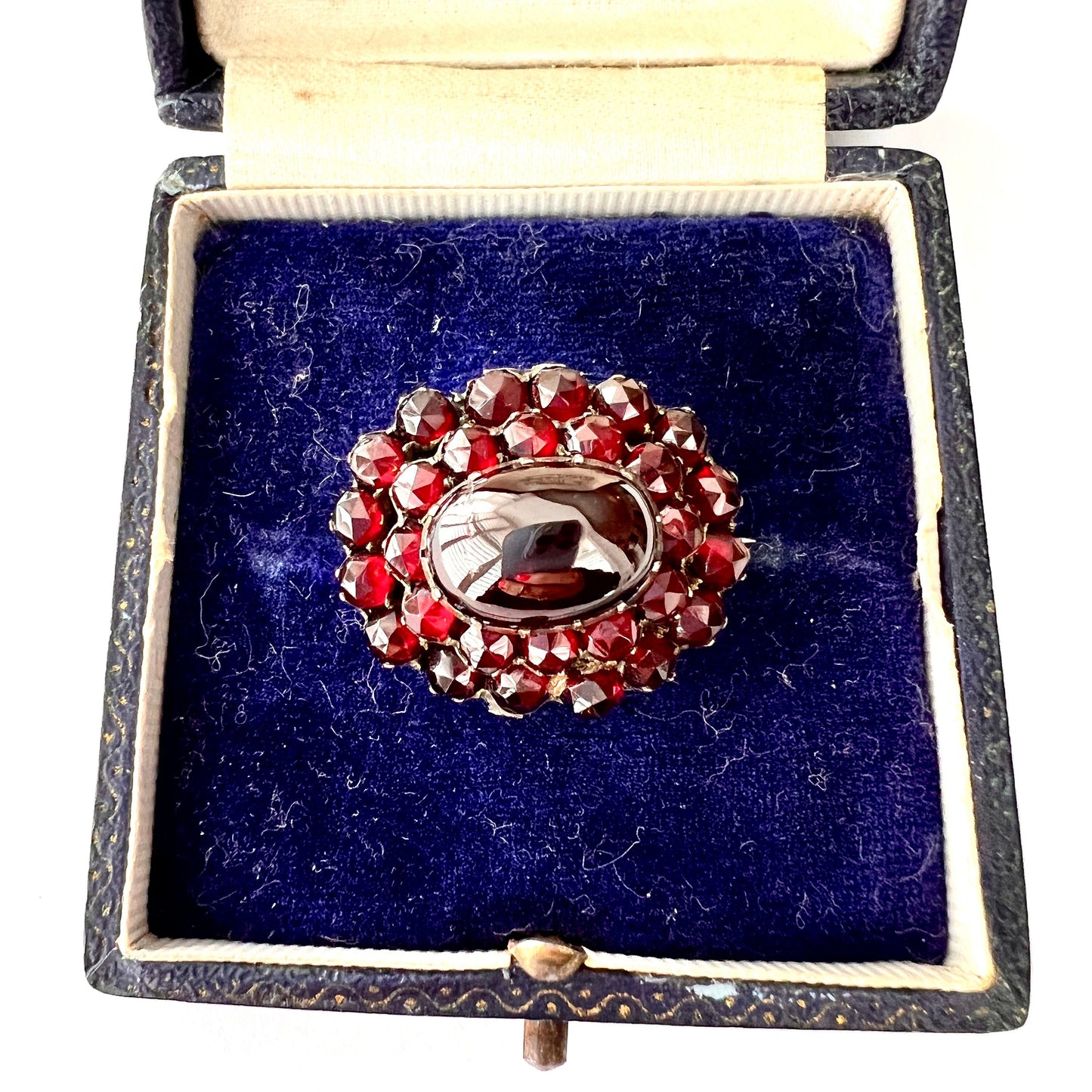 Victorian Garnet Carbuncle Cluster Brooch