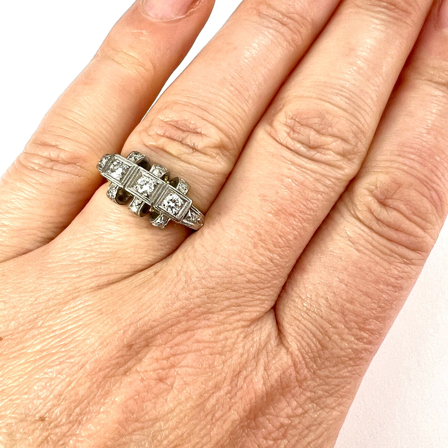 Vintage Diamond Engagement Ring in 14CT Gold and Platinum