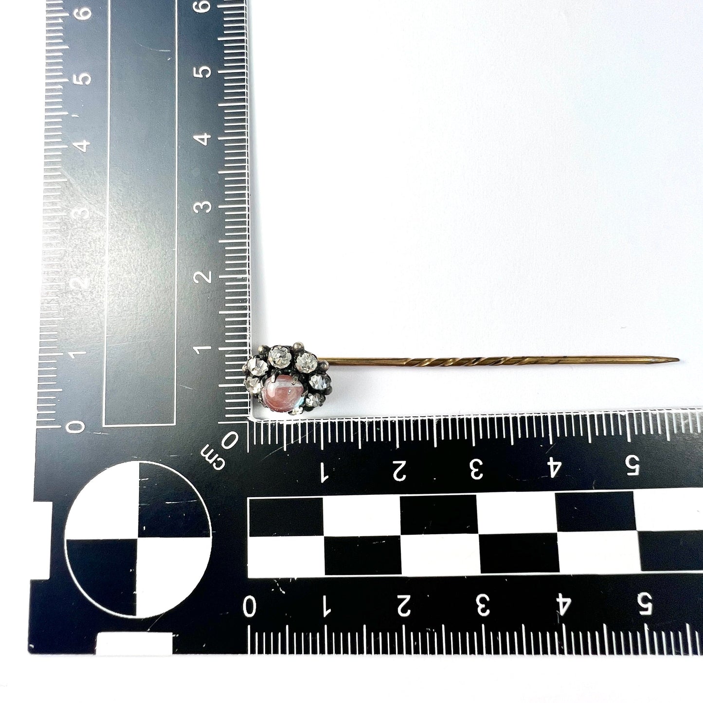 Victorian Saphiret and Foiled Paste Stick Pin