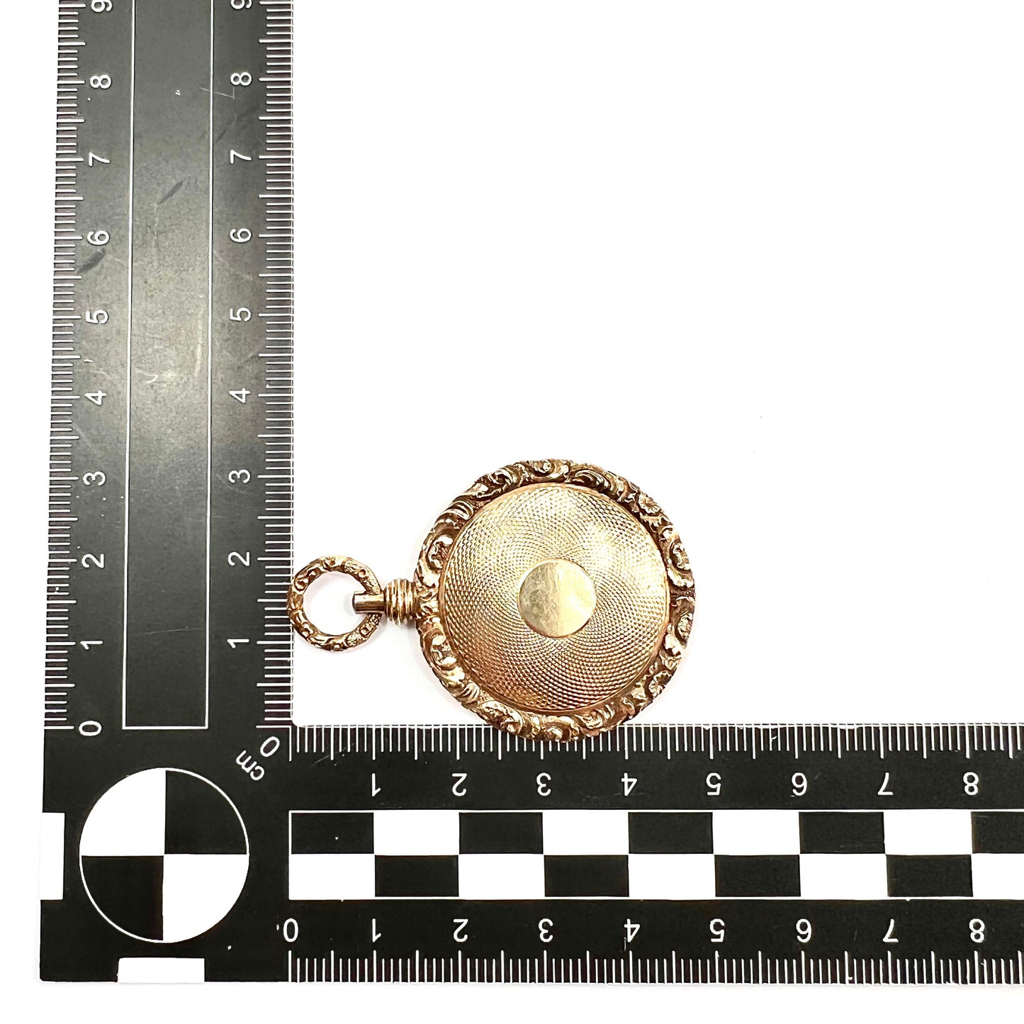 Victorian 15CT Gold Engine-Turned Locket Pendant