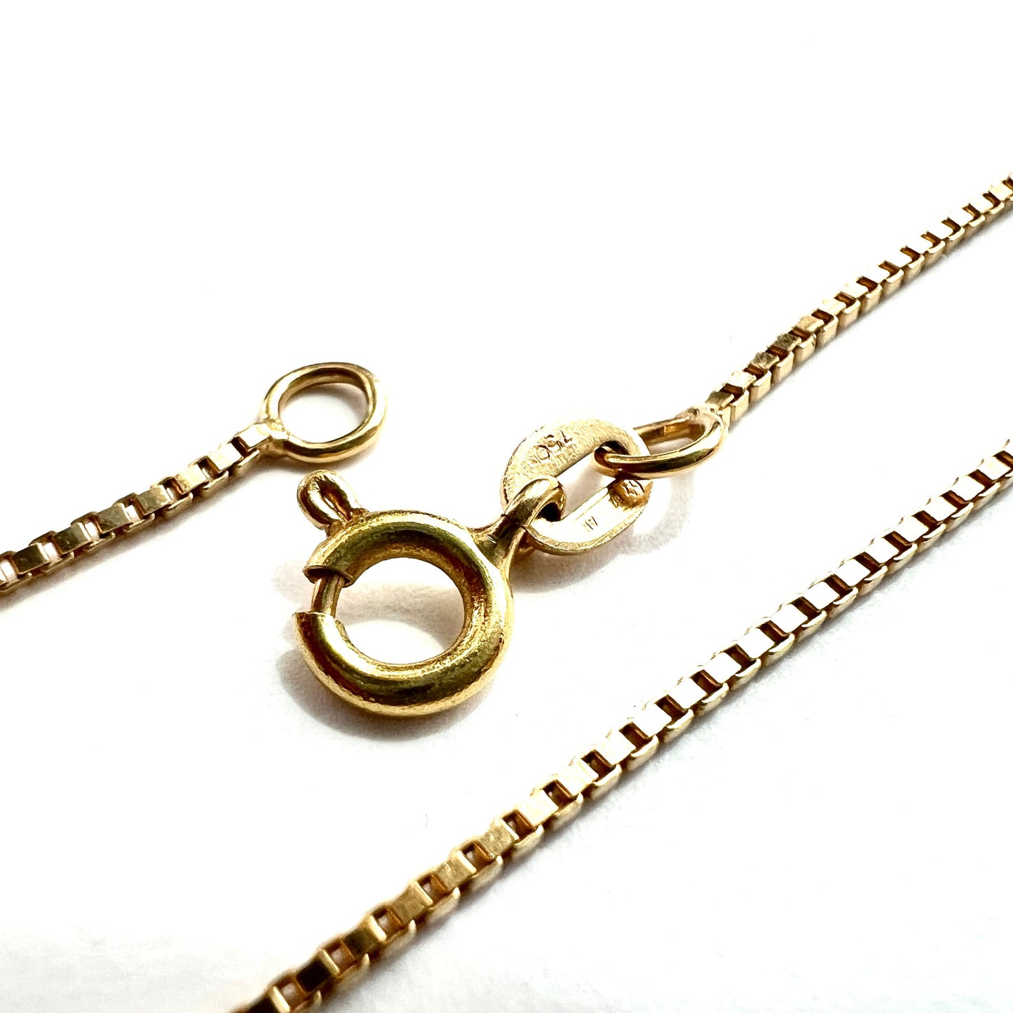 Vintage 18CT Gold Mirror Box Chain Necklace