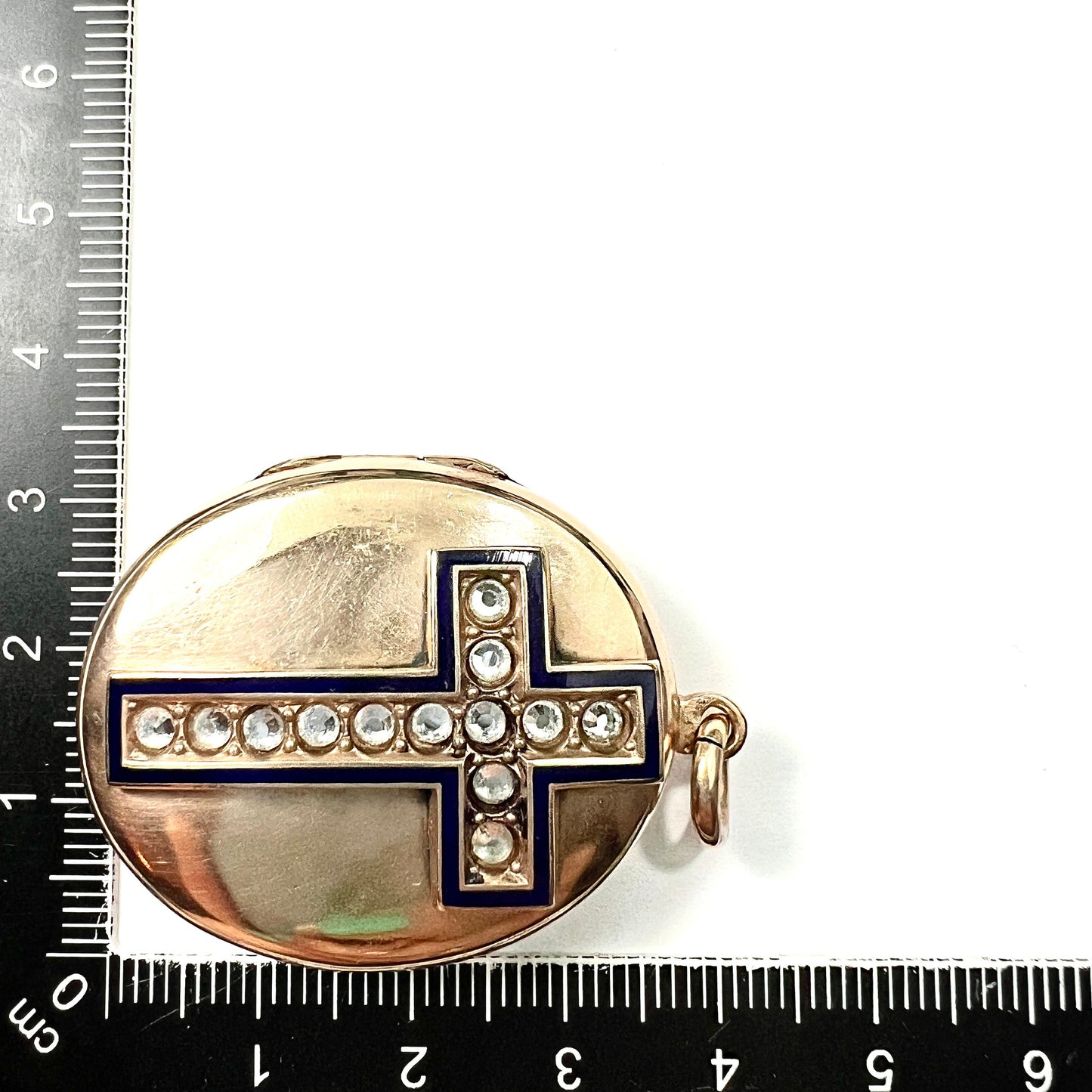Large Victorian Rolled Gold Cross Locket Pendant