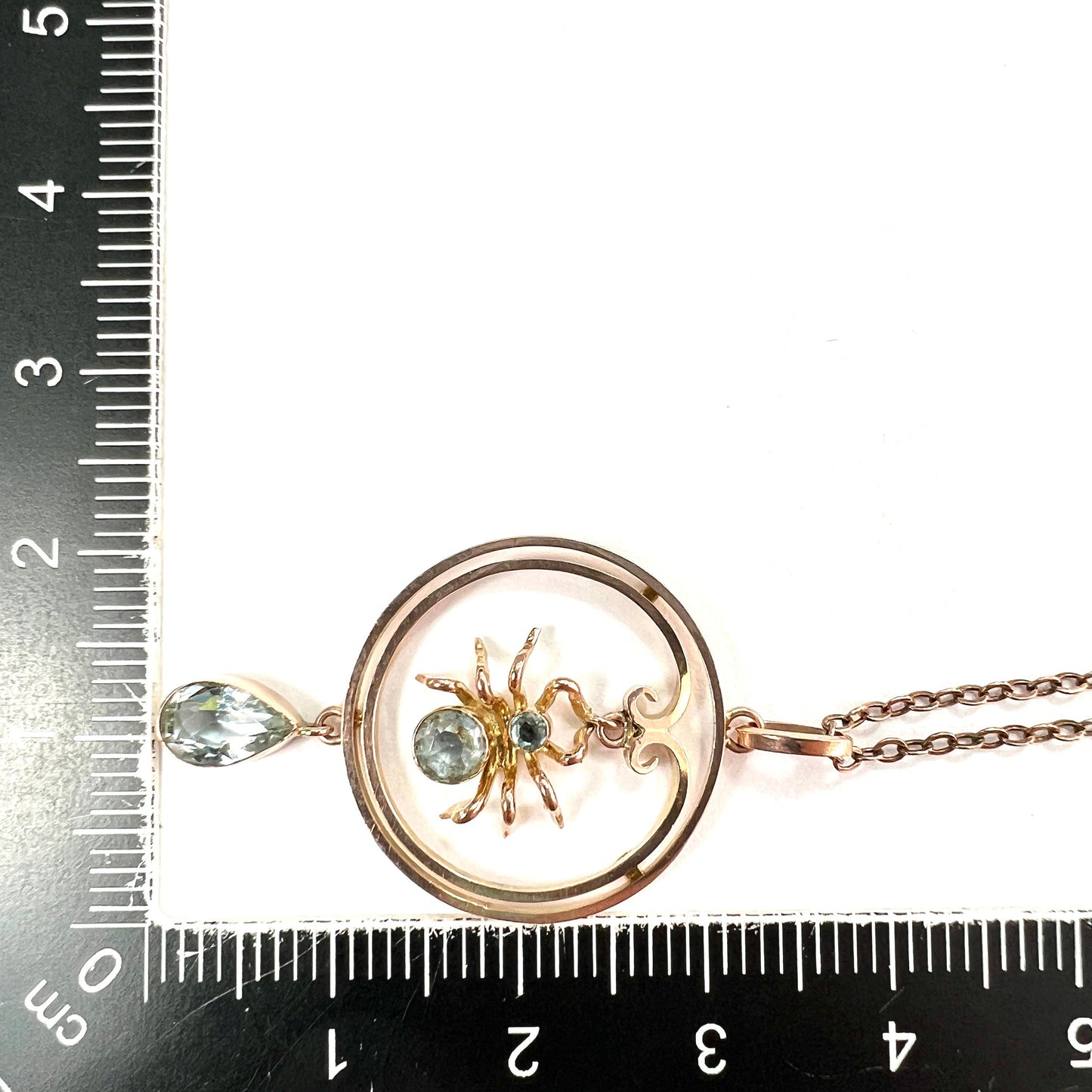 Edwardian 9CT Gold Spider Pendant and Chain Necklace