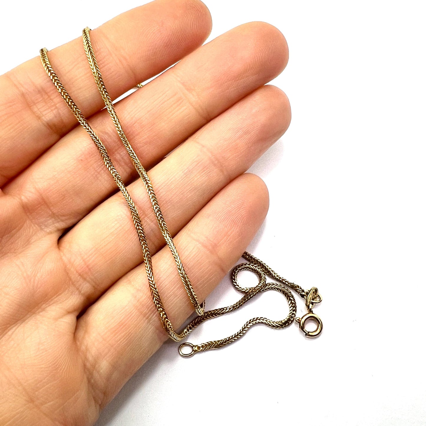 Vintage 18CT Gold Dragon Bone Chain Necklace