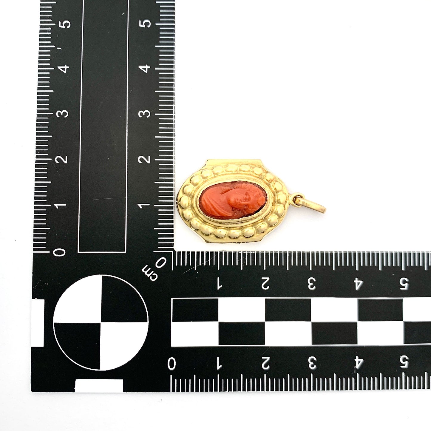 Victorian 18CT Gold Carved Coral Cameo Pendant