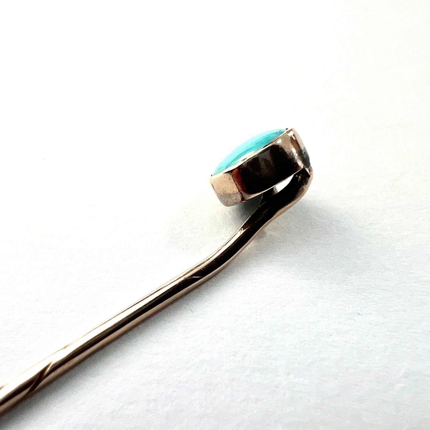 Victorian 9CT Gold Turquoise Solitaire Stick Pin