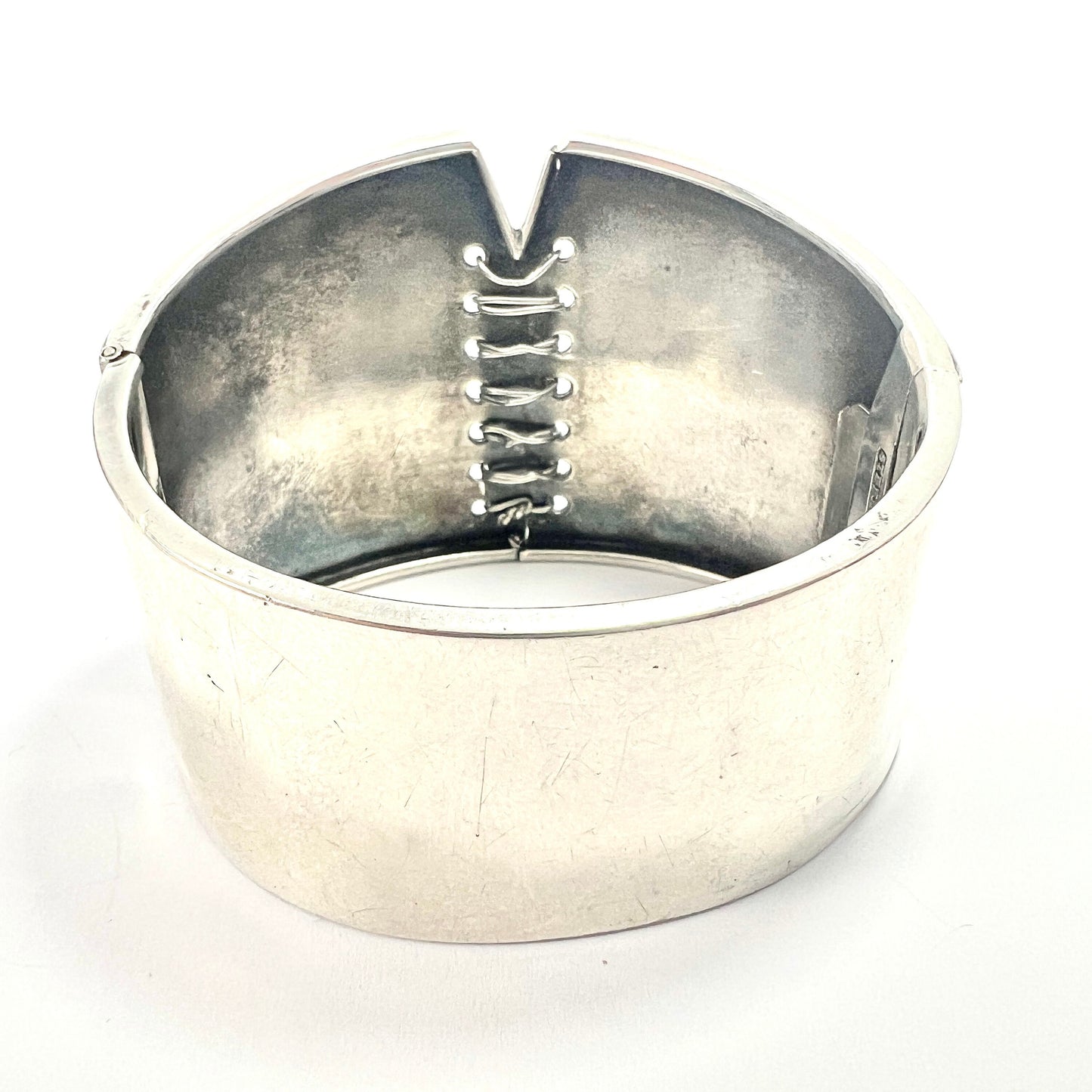 Rare Victorian Sterling Silver Corset Bangle
