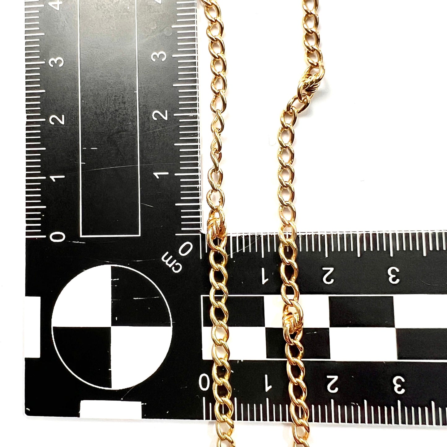 Very Long Vintage 18CT Gold Fancy Link Chain Necklace