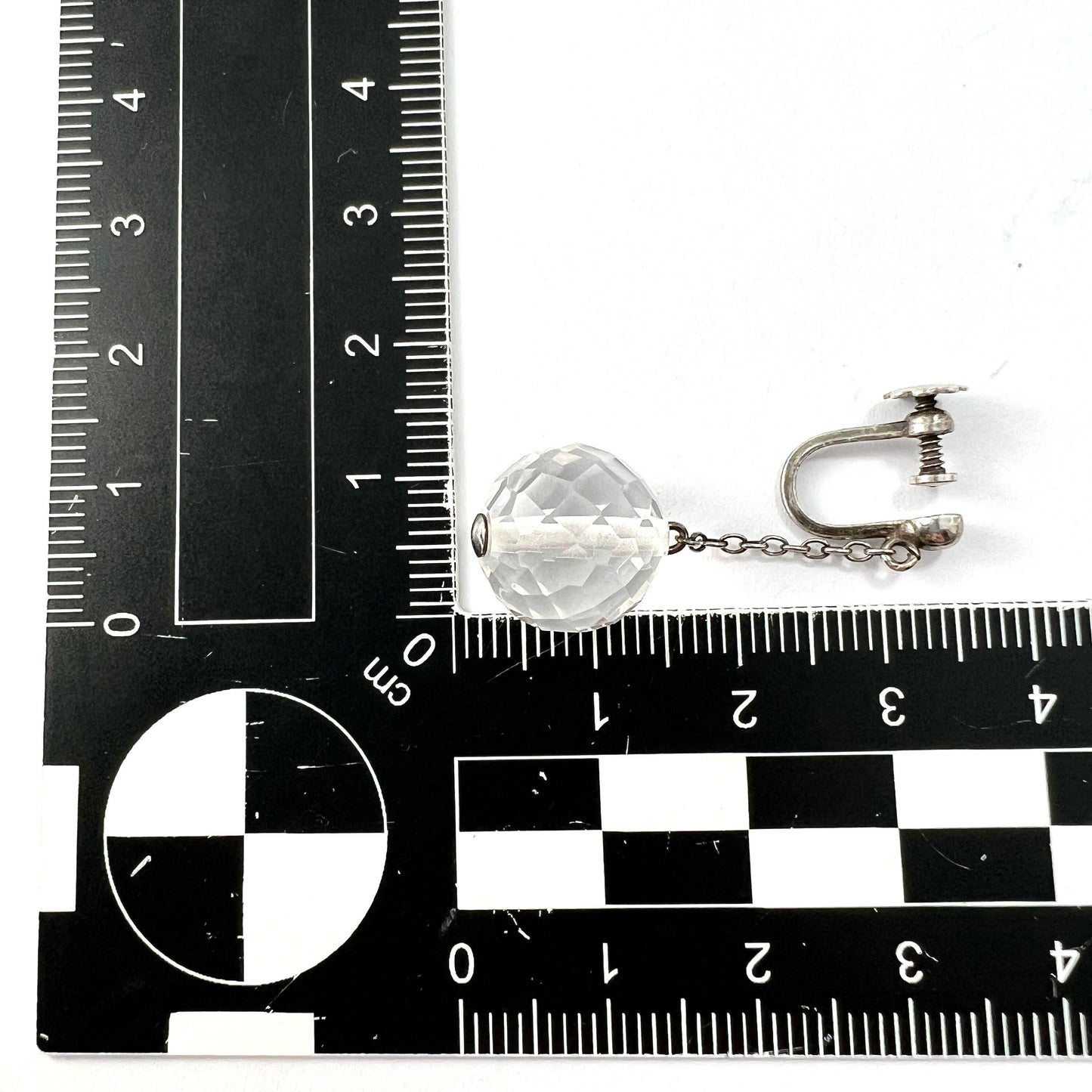 Vintage Rock Crystal Silver Chain Drop Earrings