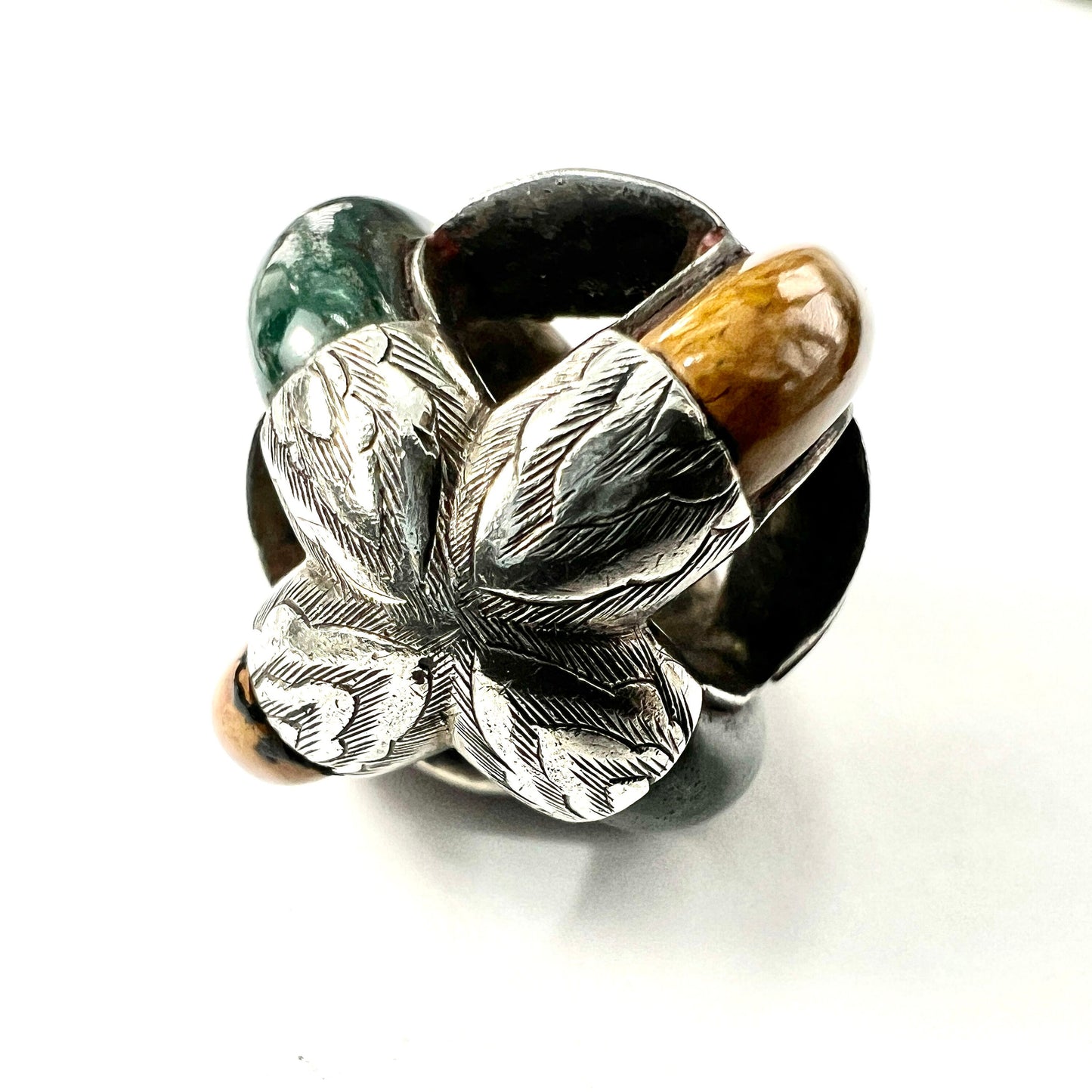 Scottish Victorian Agate Silver Cage Pendant