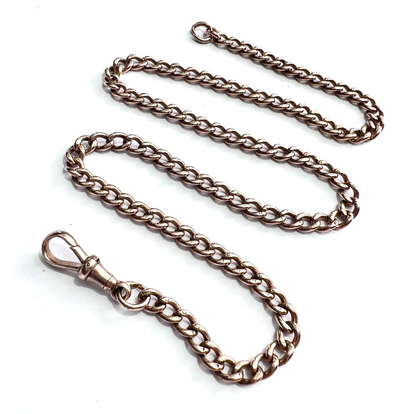 Victorian 9CT Gold Curb Chain Necklace with Dog Clip