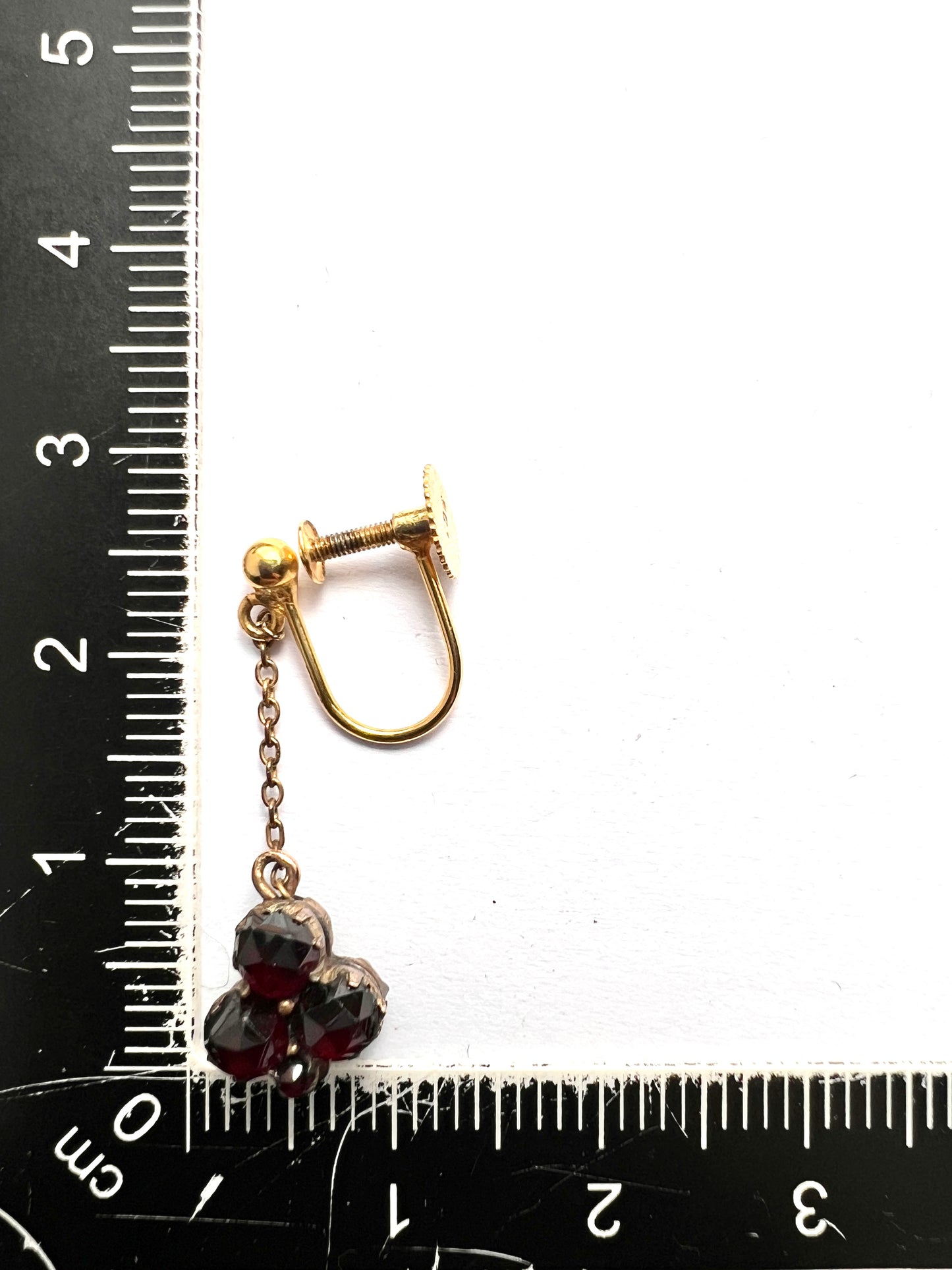 Victorian 9CT Gold Rose-cut Garnet Trefoil Earrings
