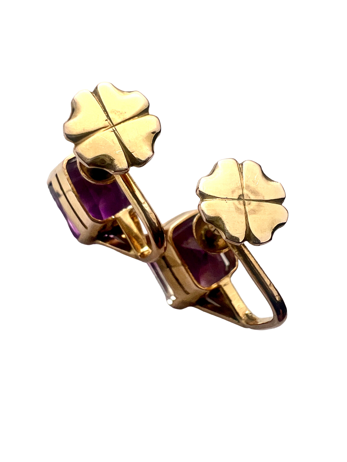 Vintage 9CT Gold Ametrine Screwback Earrings