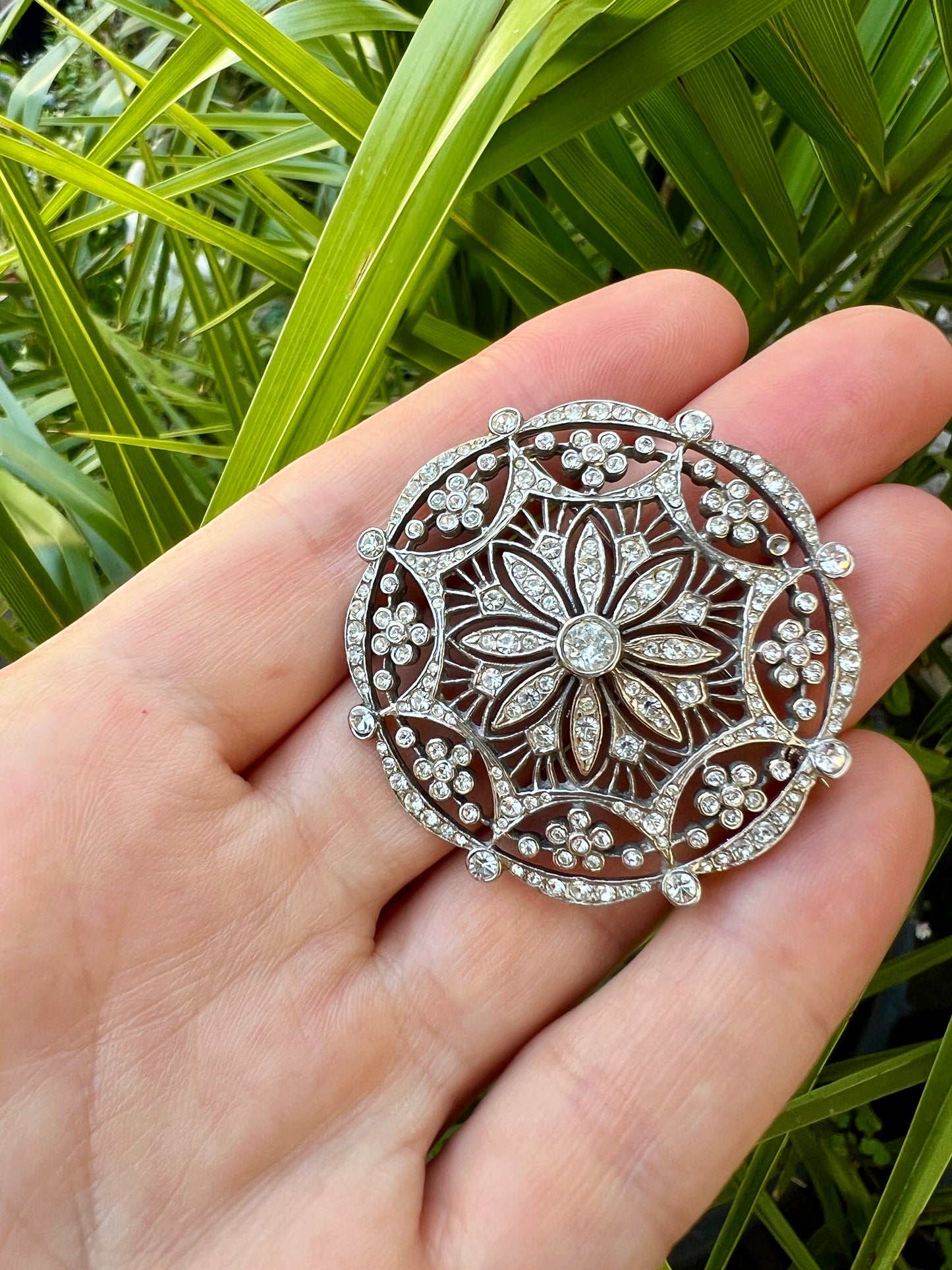 Vintage Edwardian Revival Paste Target Brooch