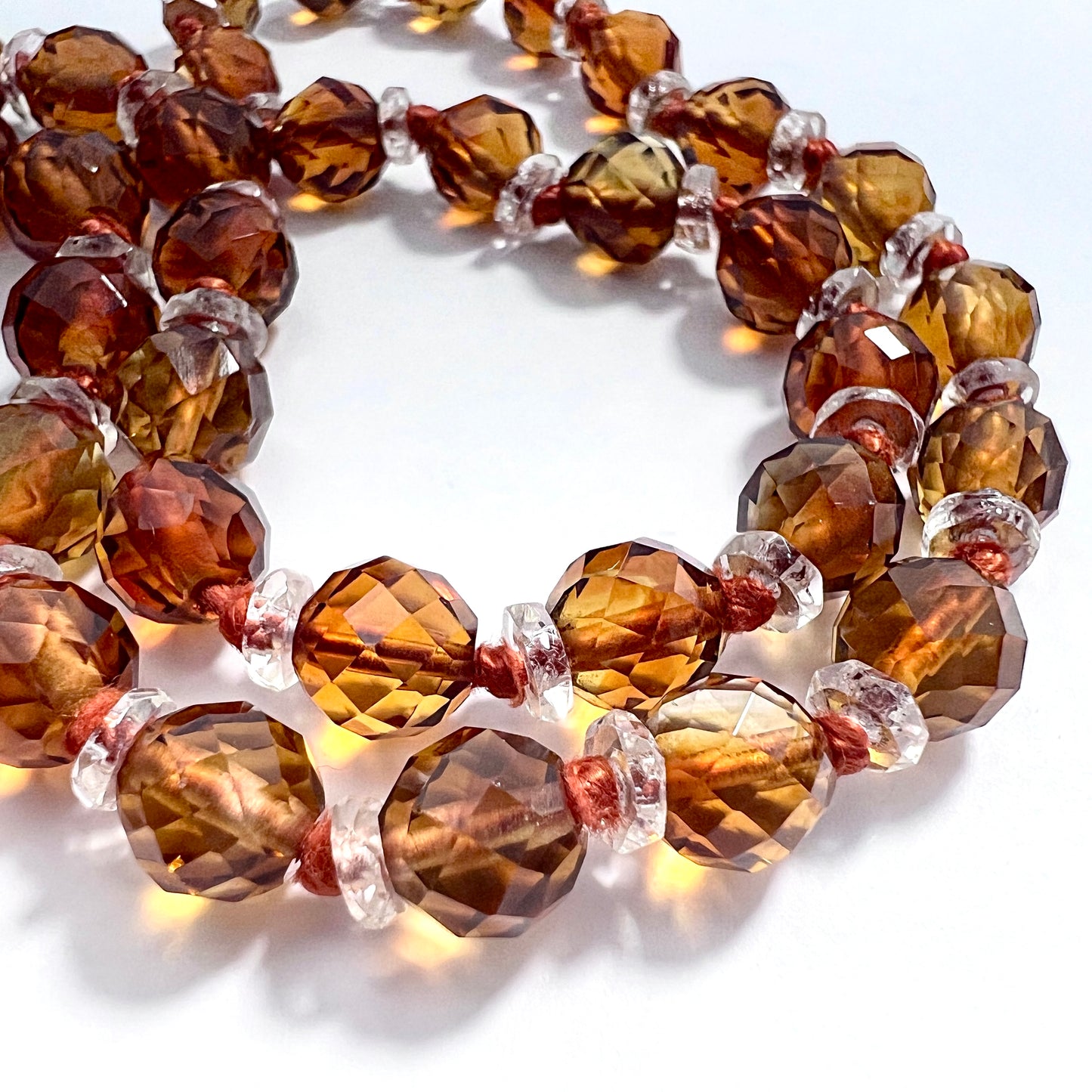 Vintage Art Deco Citrine and Rock Crystal Necklace