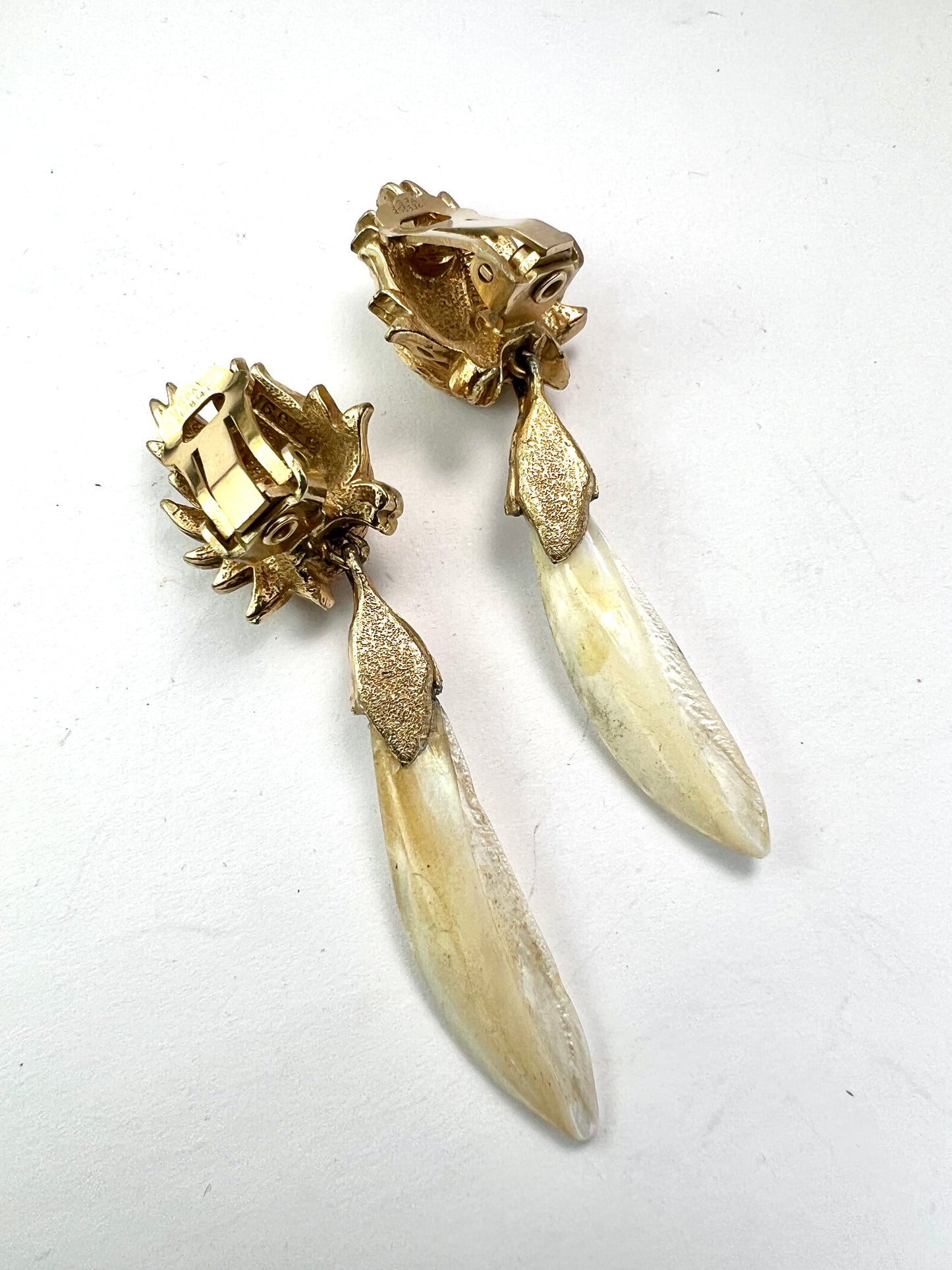 Vintage Marcel Boucher Mother of Pearl Ear Clips