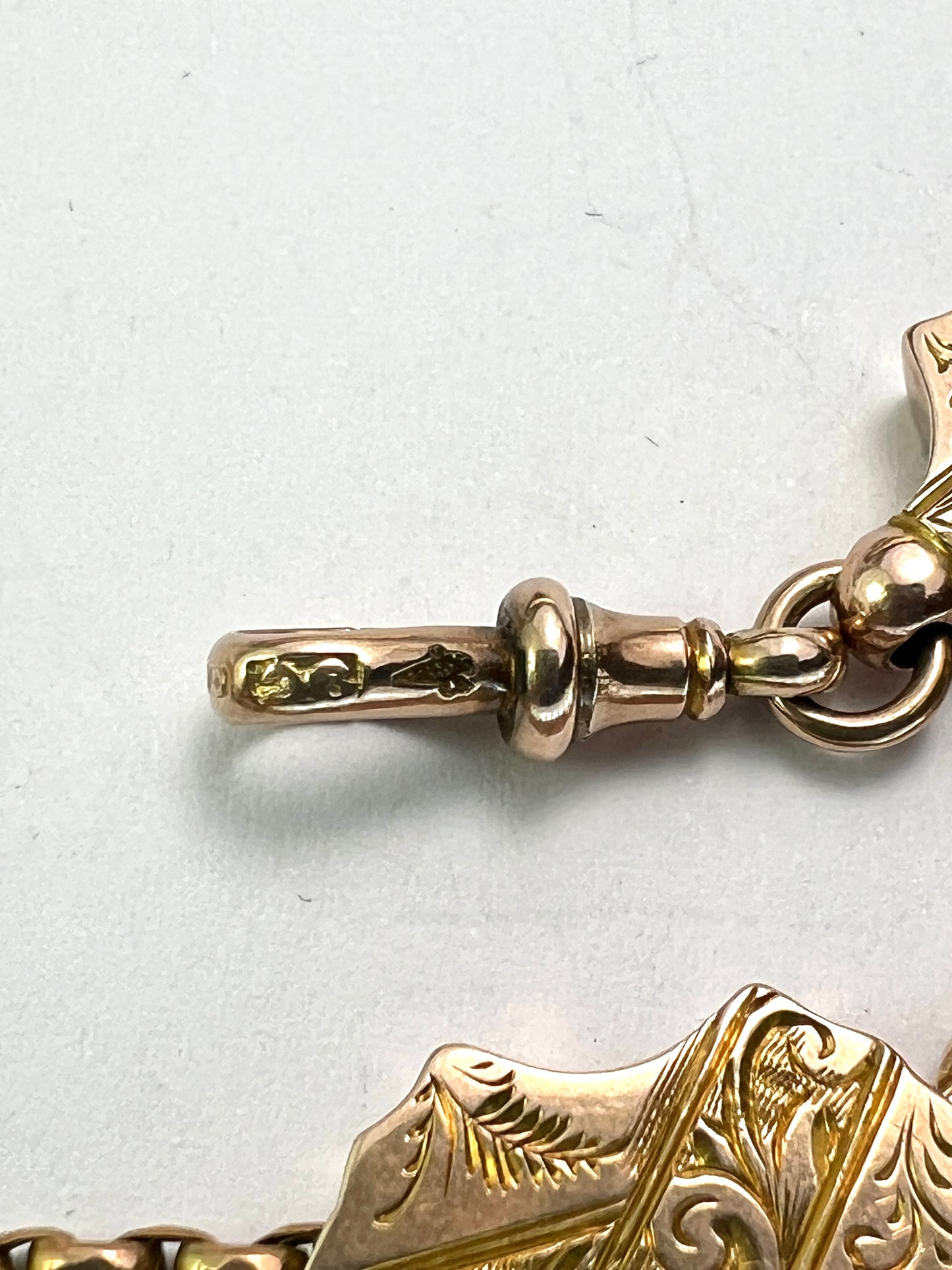 Antique 9CT Gold Albertina Watch Chain with Tassel Fob