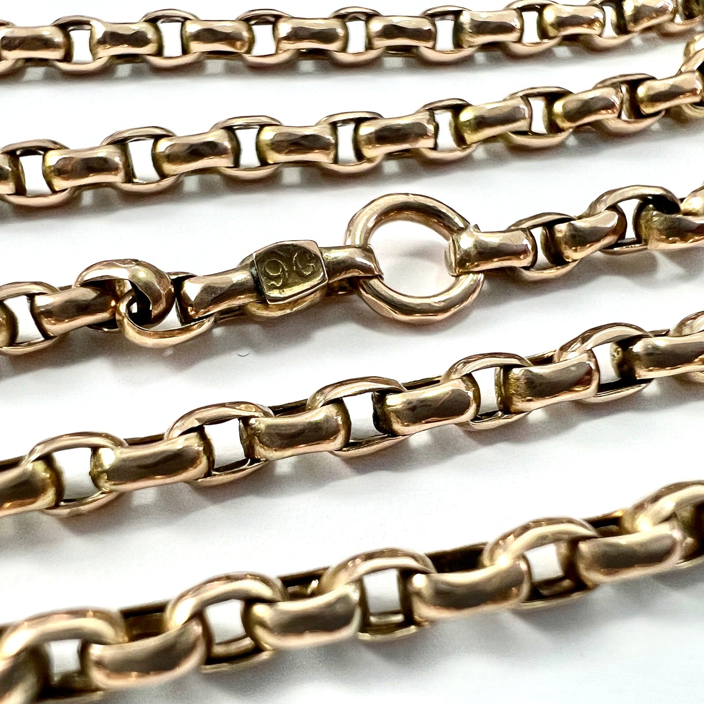 Very Long Victorian 9CT Gold Longuard Chain Necklace