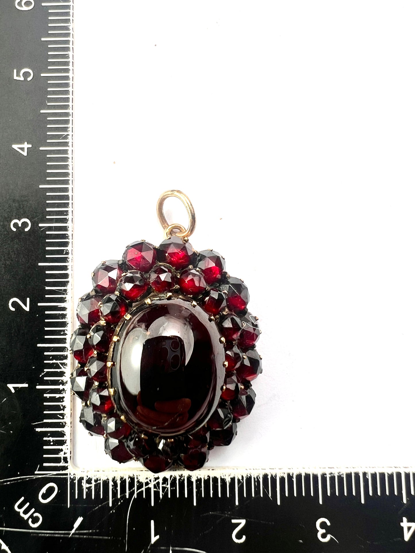 Large Victorian Garnet Cluster Pendant