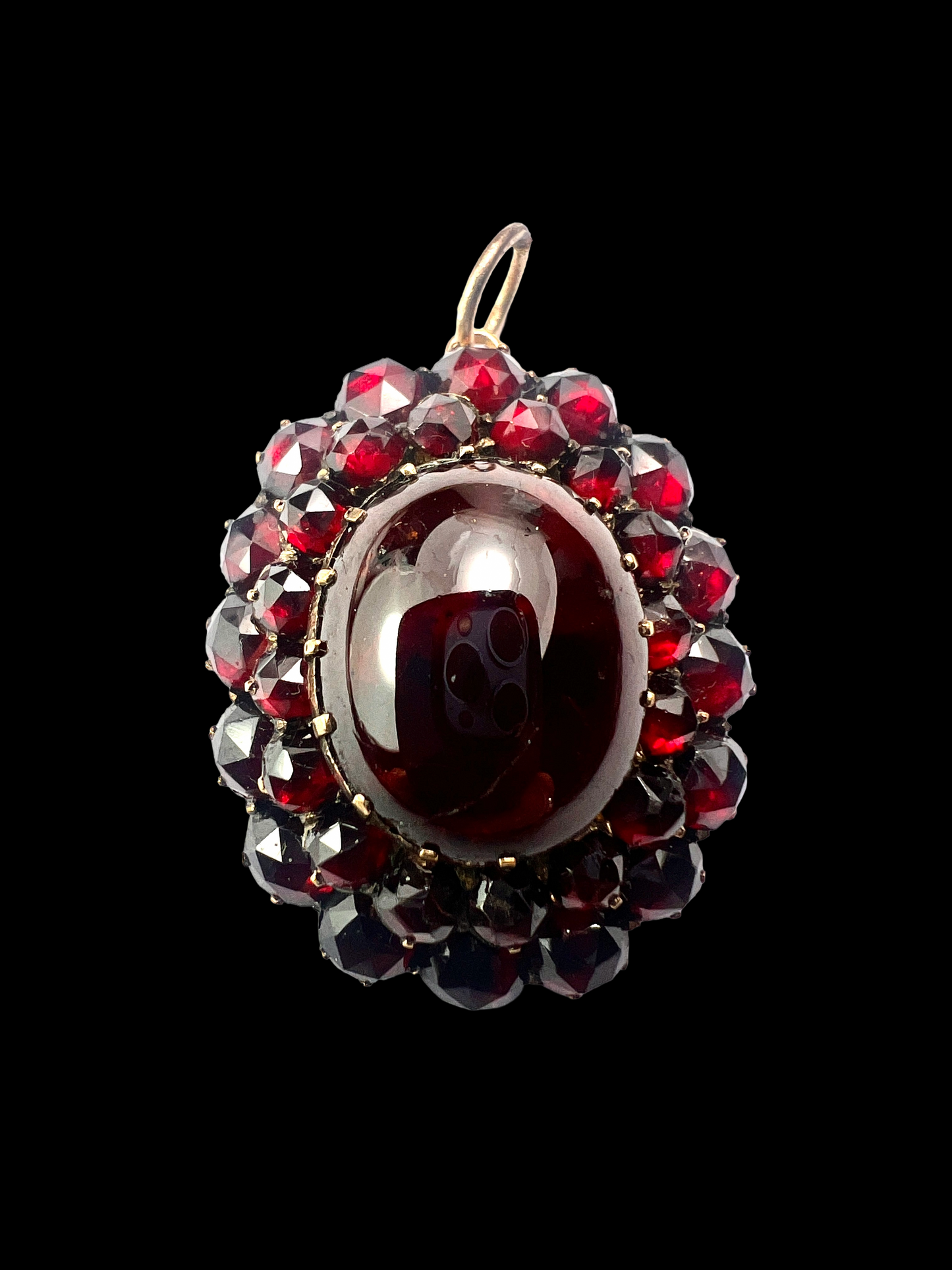 Large Victorian Garnet Cluster Pendant
