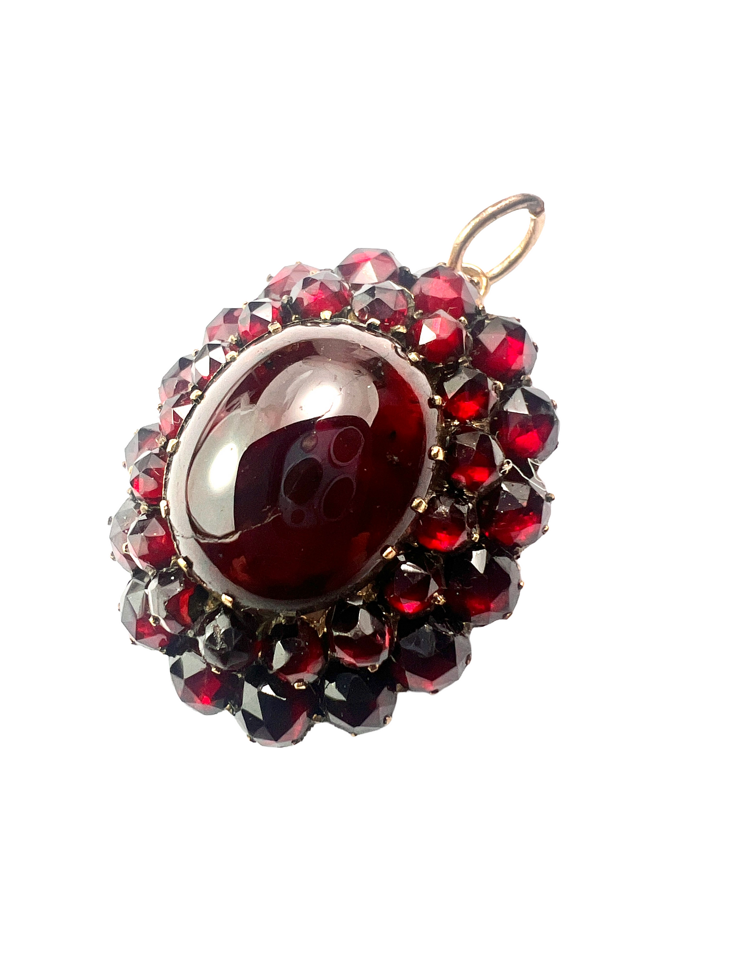 Large Victorian Garnet Cluster Pendant