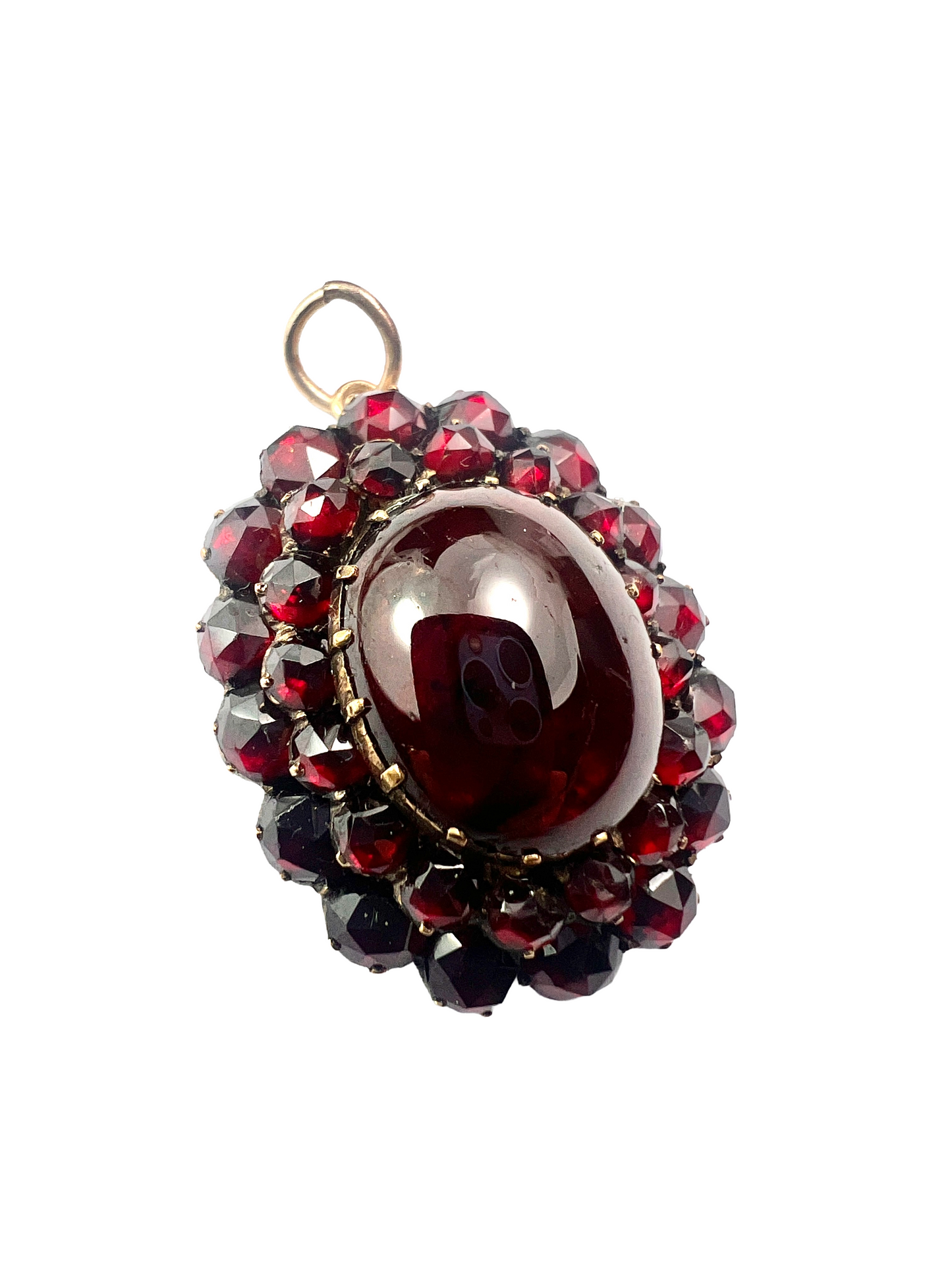 Large Victorian Garnet Cluster Pendant