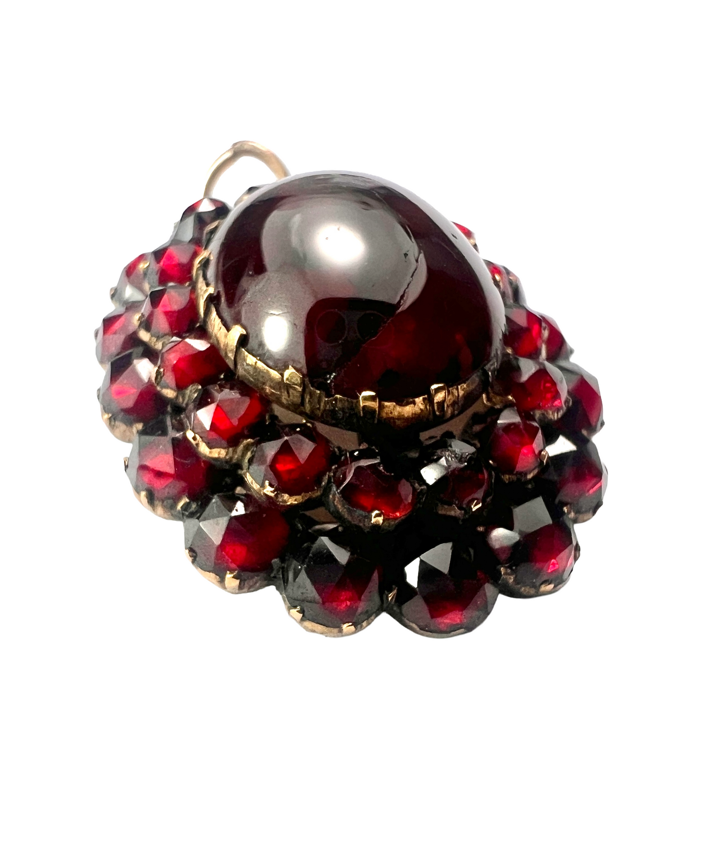 Large Victorian Garnet Cluster Pendant