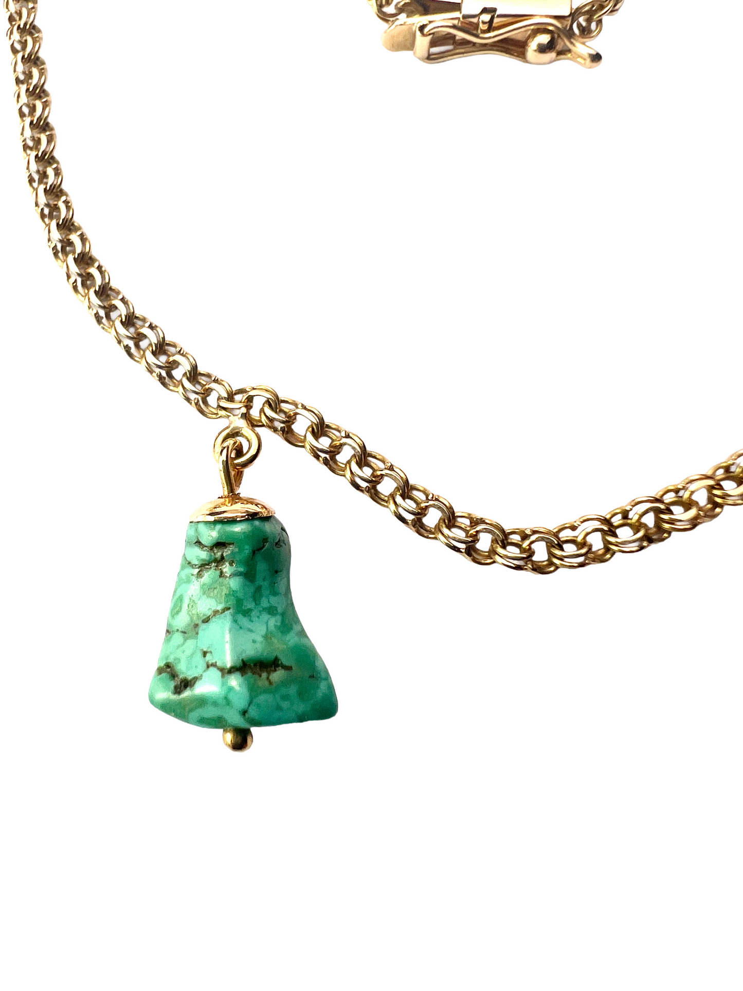 Vintage 18CT Gold Turquoise Chain Bracelet