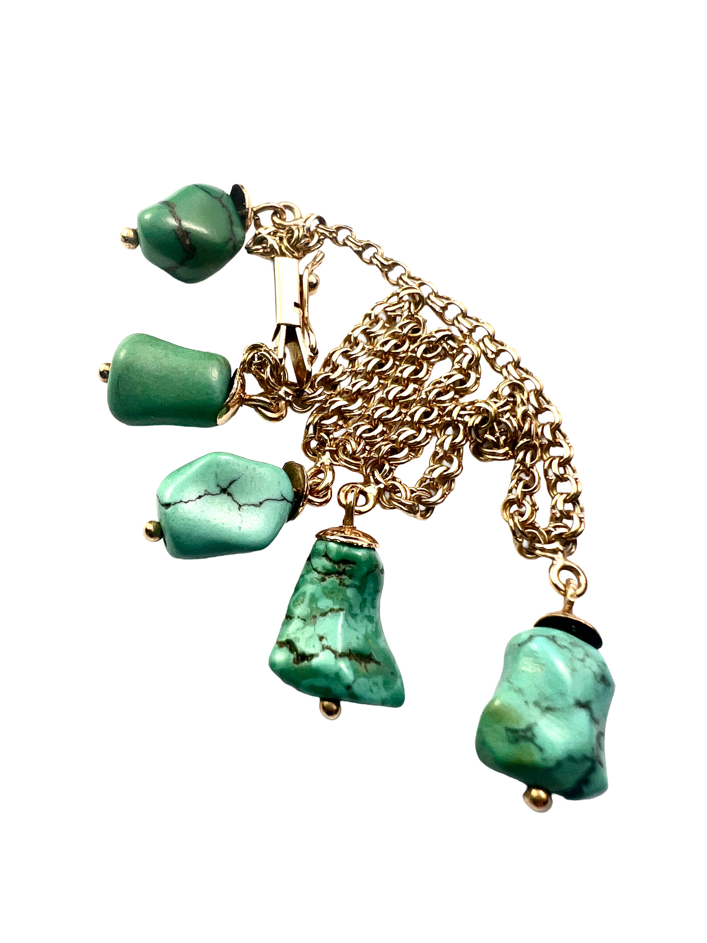 Vintage 18CT Gold Turquoise Chain Bracelet