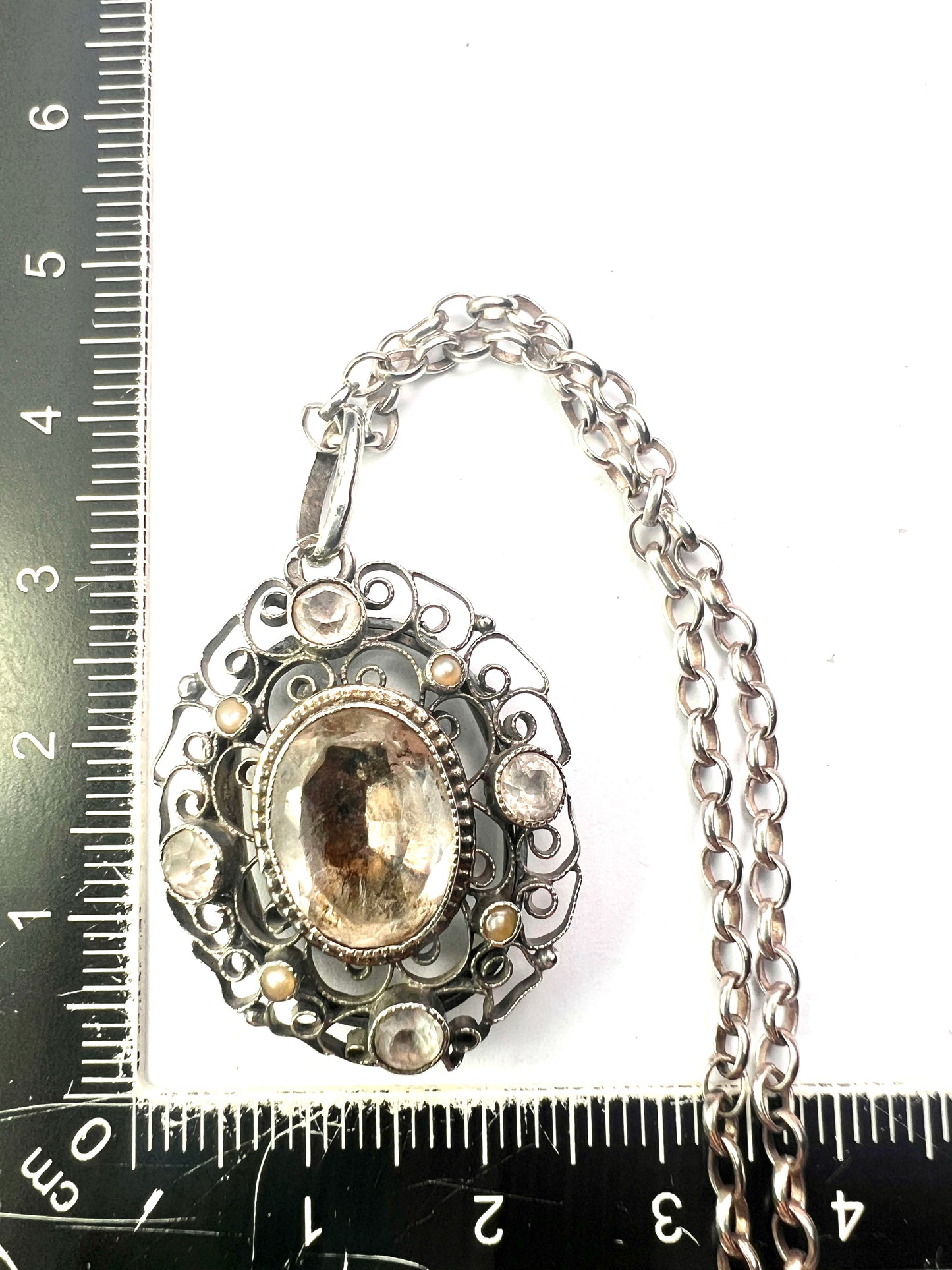 Antique Silver Filigree Secret Locket Pendant