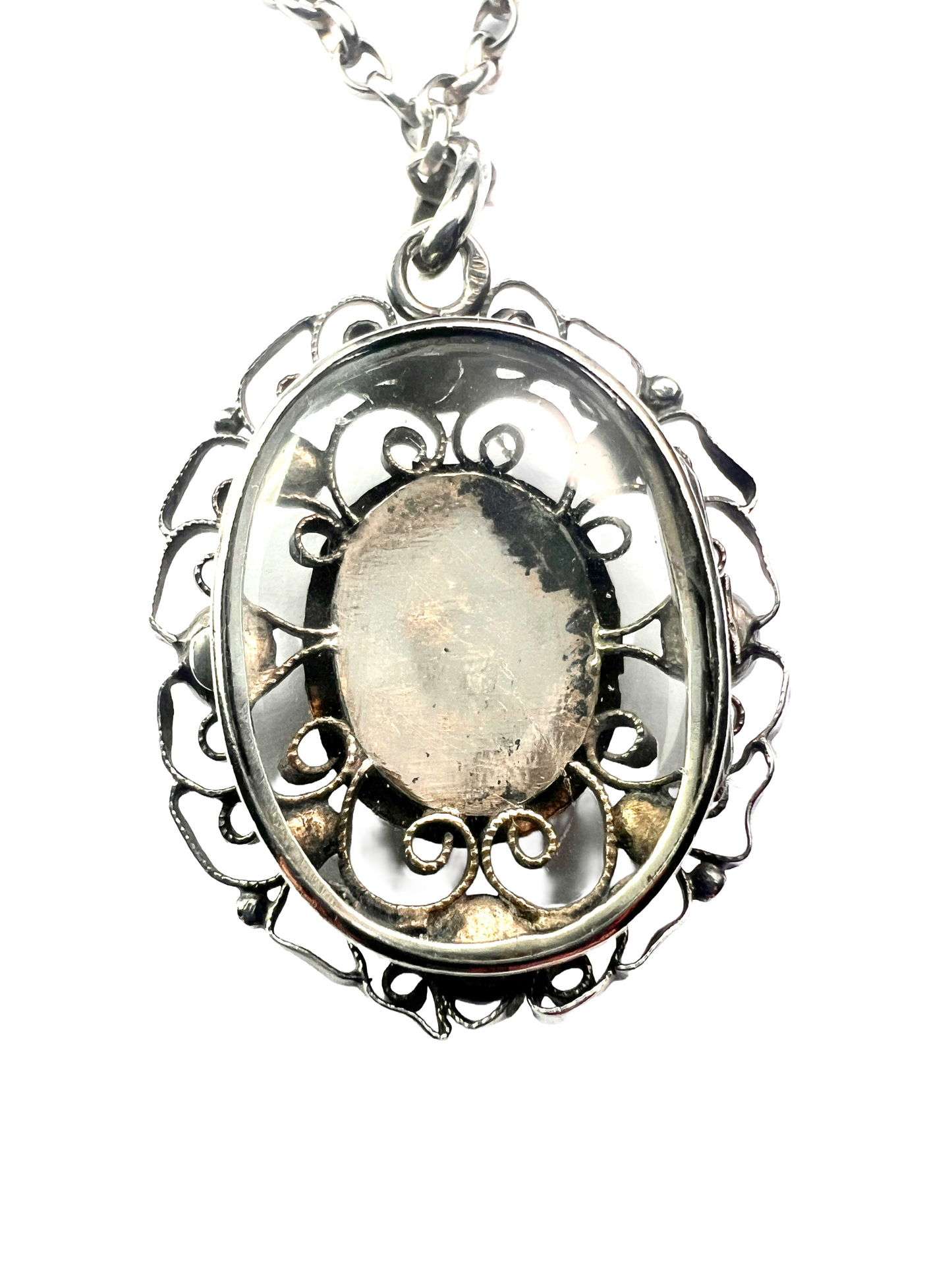 Antique Silver Filigree Secret Locket Pendant