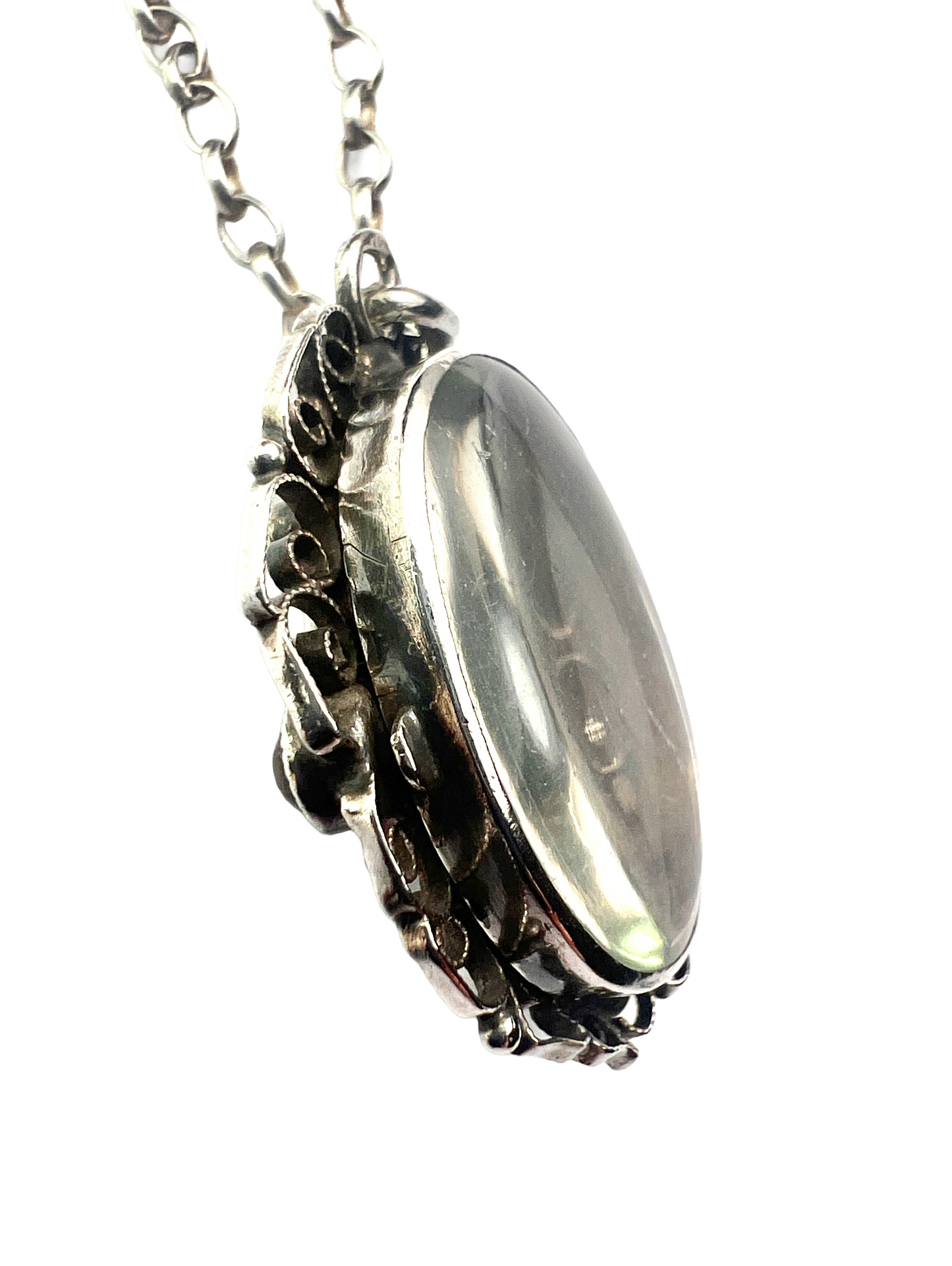 Antique Silver Filigree Secret Locket Pendant