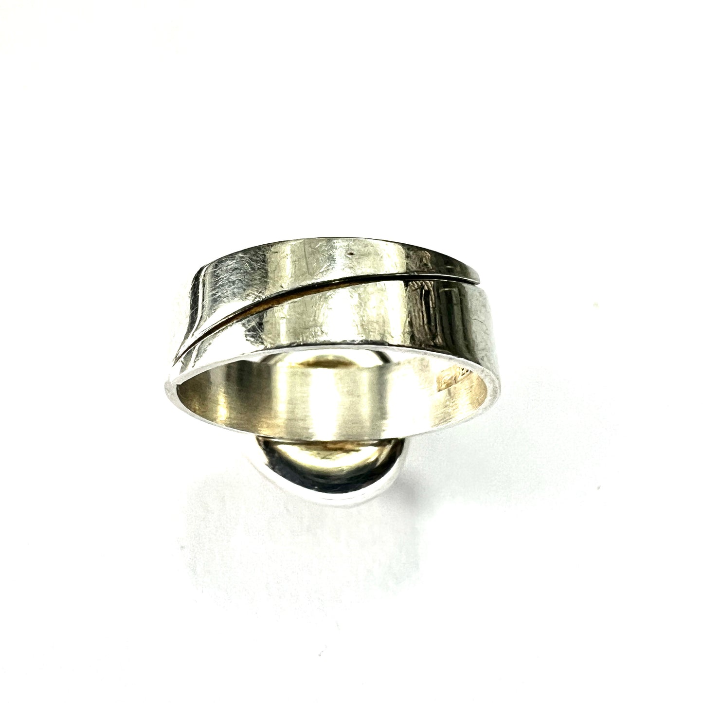 Vintage Kultaseppa Salovaara Rose Quartz Modernist Silver Ring