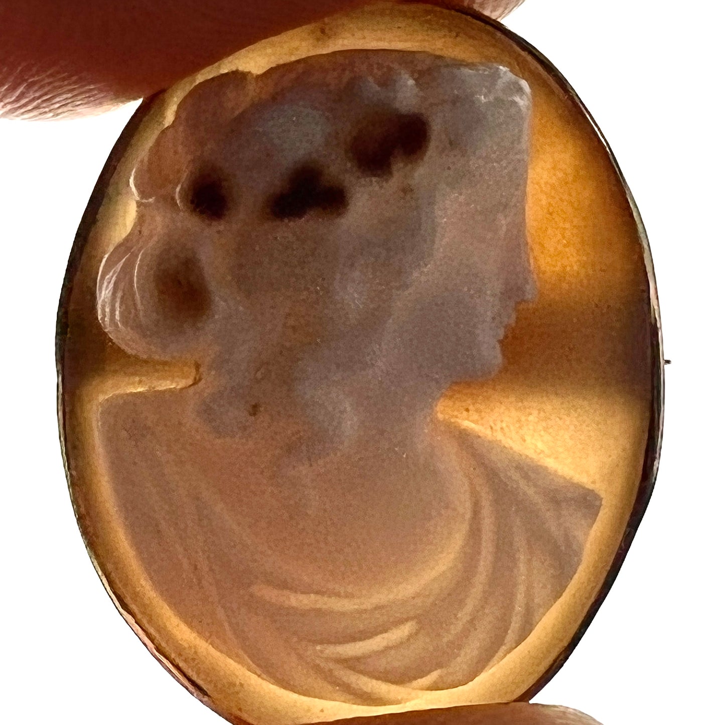 Victorian Carved Shell Cameo Brooch